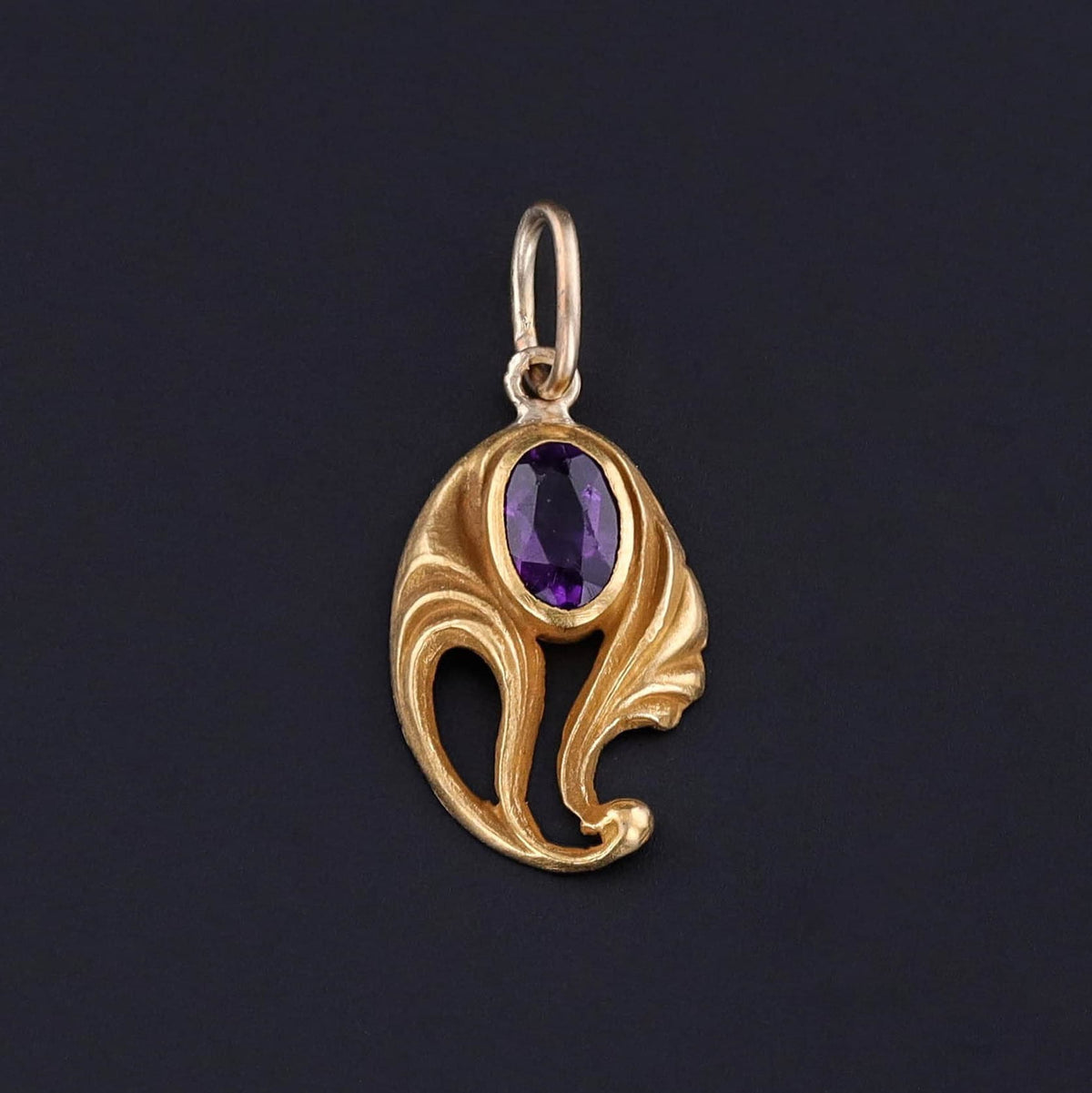 Antique Amethyst Charm of 14k Gold - Trademark Antiques