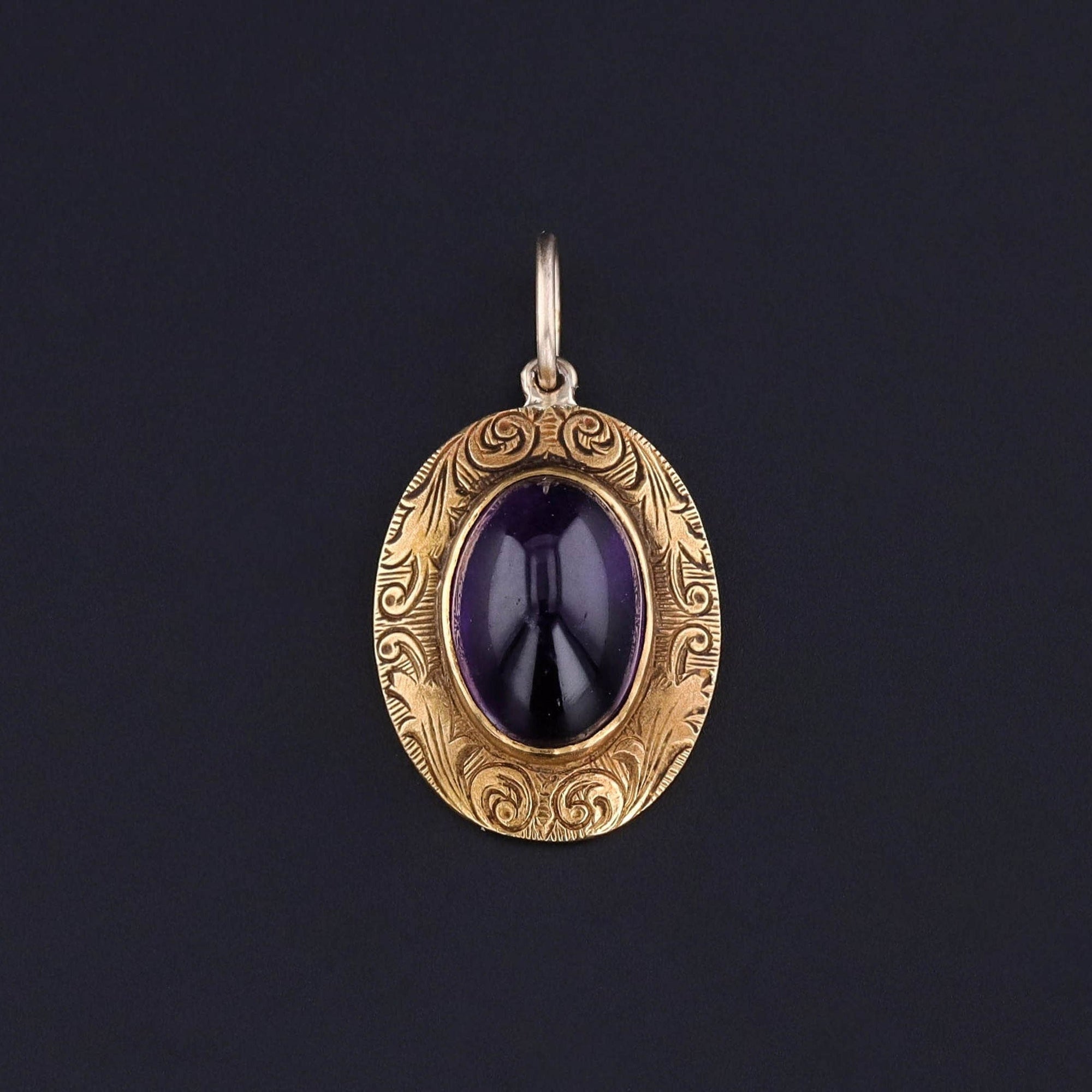 Antique Amethyst Charm of 14k Gold - Trademark Antiques