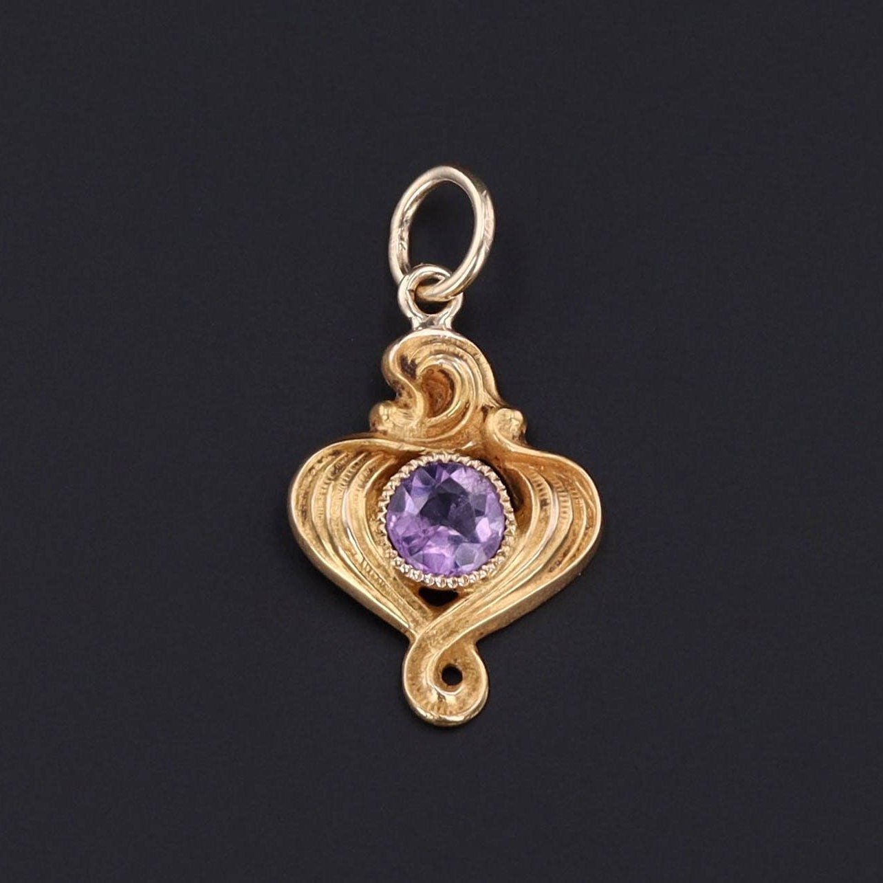 Antique Amethyst Charm of 14k Gold - Trademark Antiques