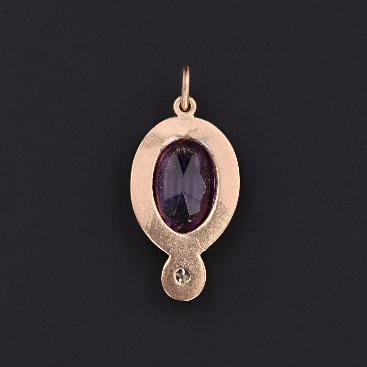 Antique Amethyst Conversion Charm of 14k Gold - Trademark Antiques