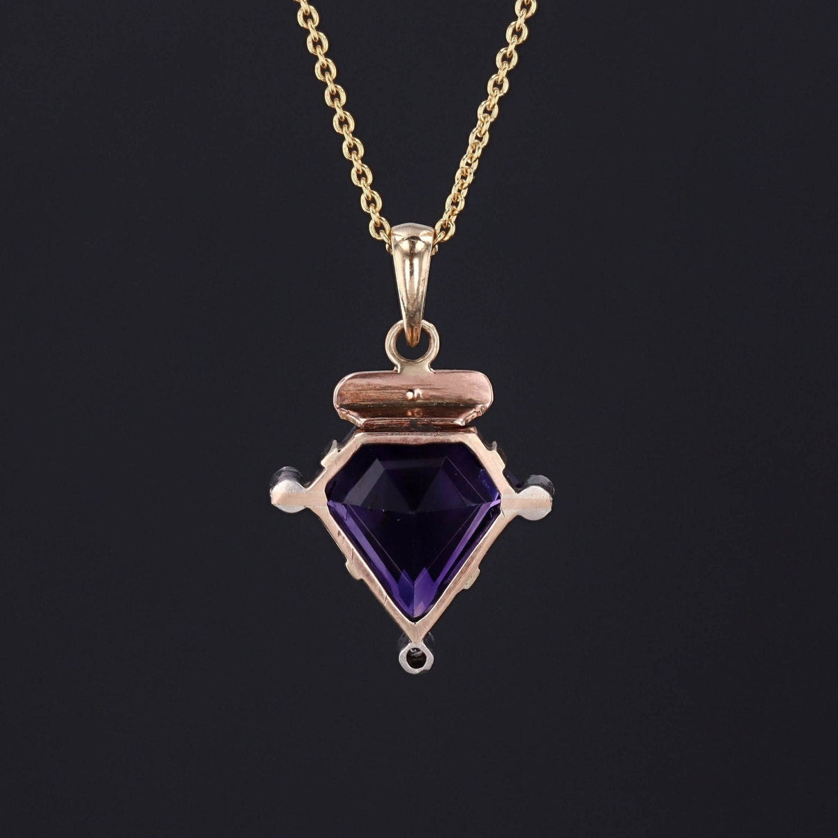 Antique Amethyst Conversion Pendant of 14k Gold - Trademark Antiques