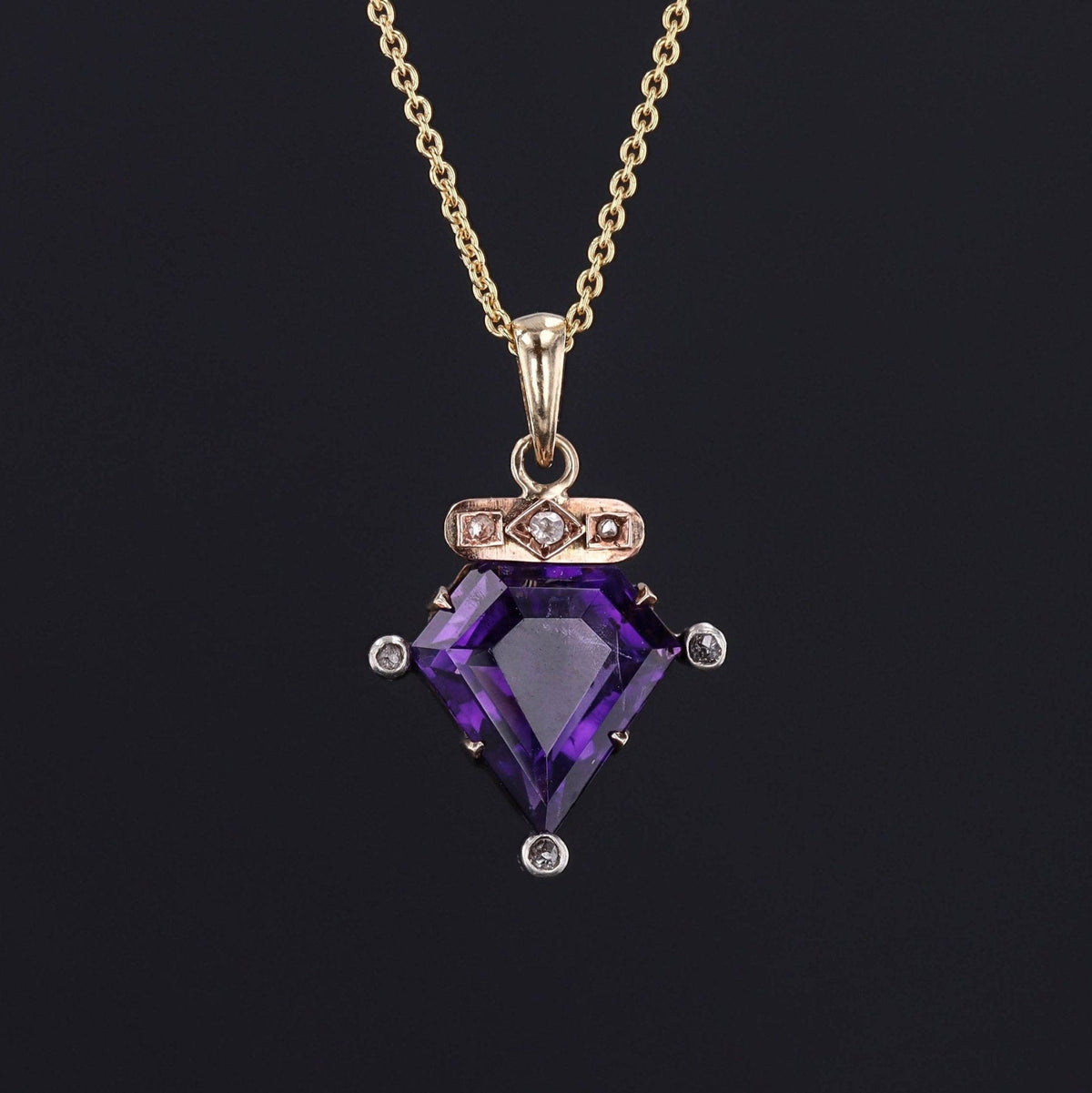 Antique Amethyst Conversion Pendant of 14k Gold - Trademark Antiques