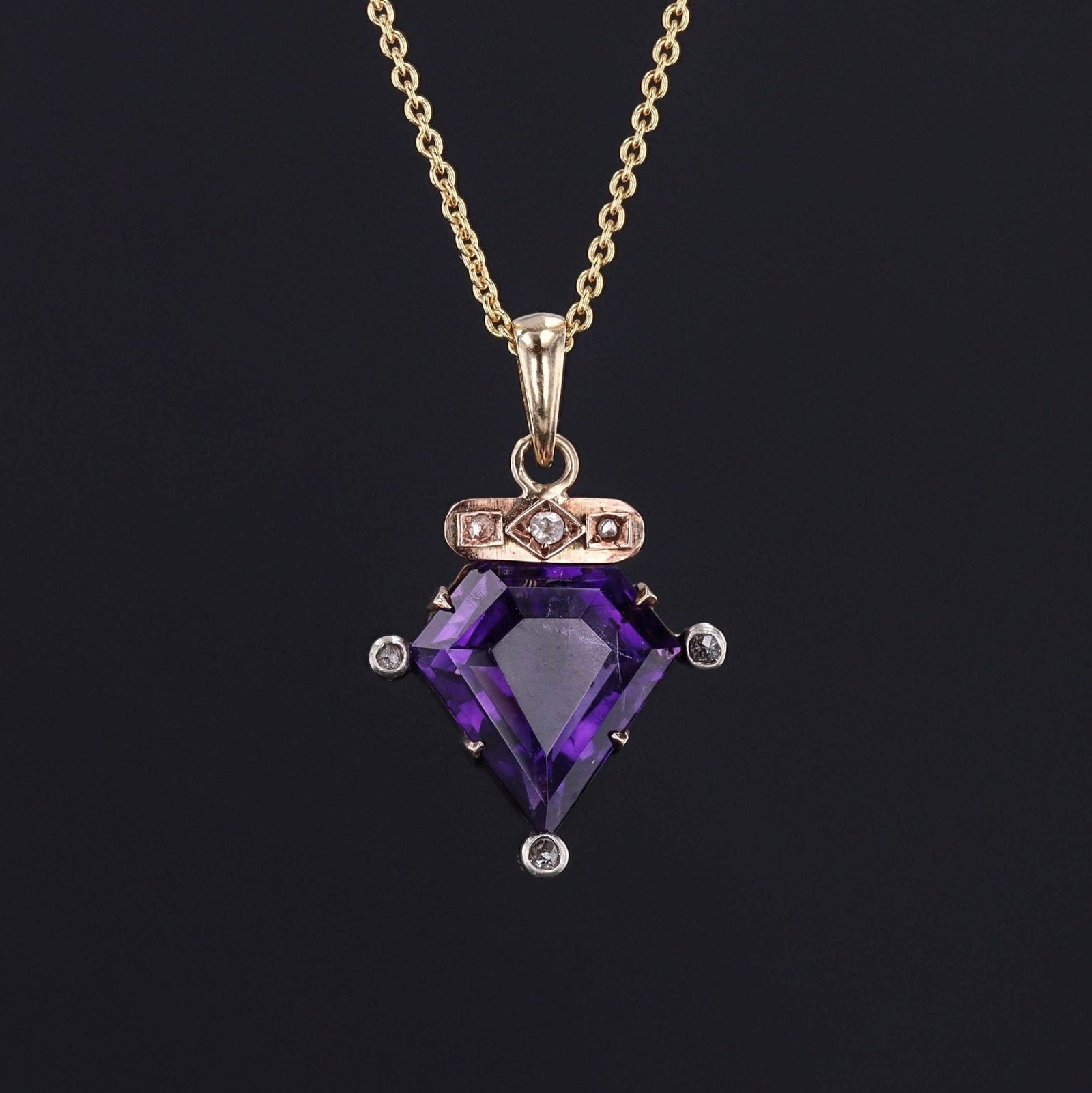 Antique Amethyst Conversion Pendant of 14k Gold - Trademark Antiques
