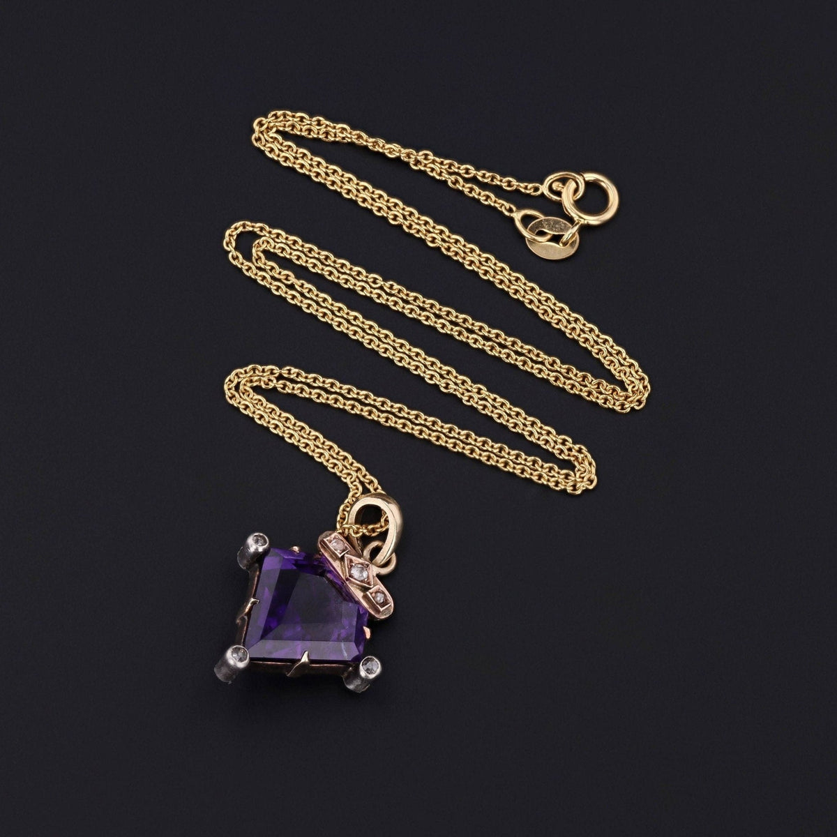Antique Amethyst Conversion Pendant of 14k Gold - Trademark Antiques