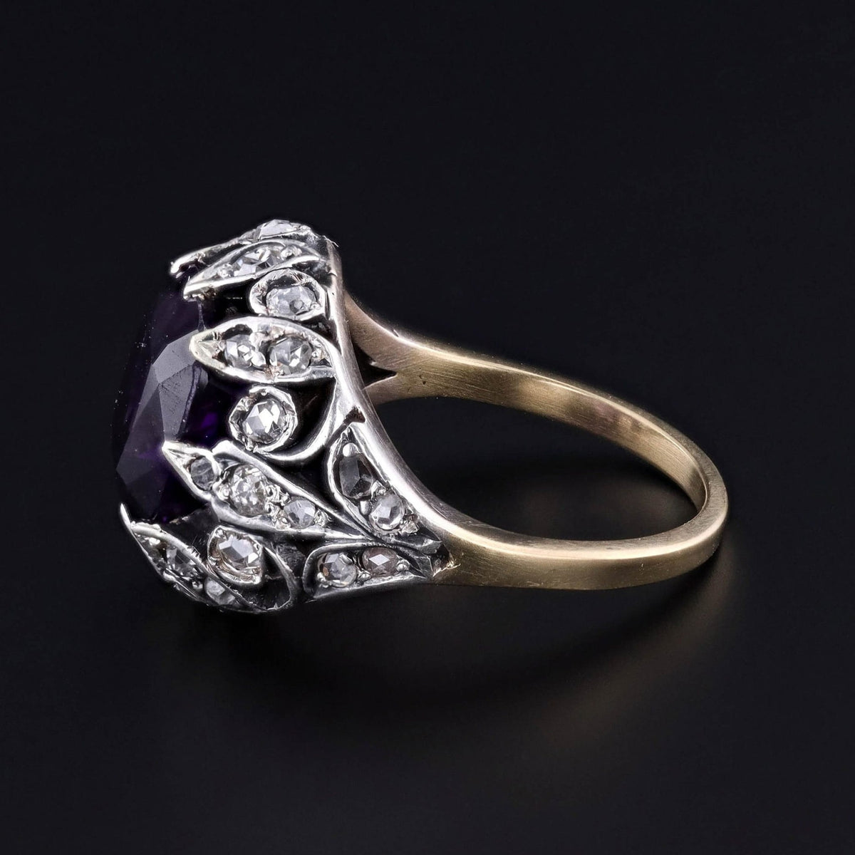 Antique Amethyst &amp; Diamond Ring - Trademark Antiques