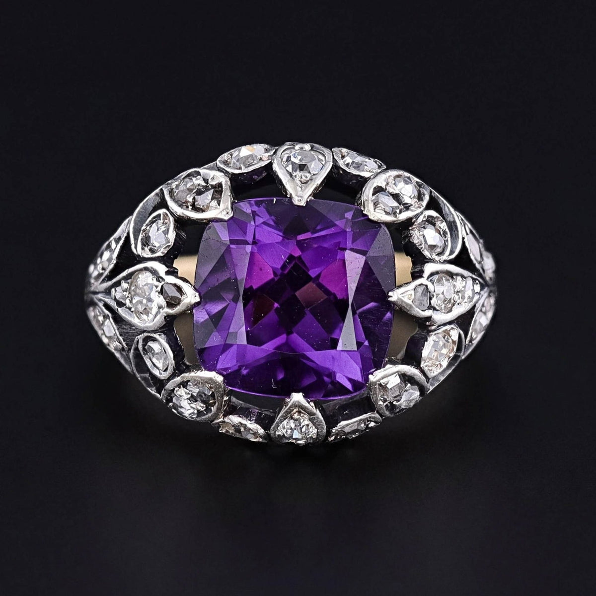 Antique Amethyst &amp; Diamond Ring - Trademark Antiques