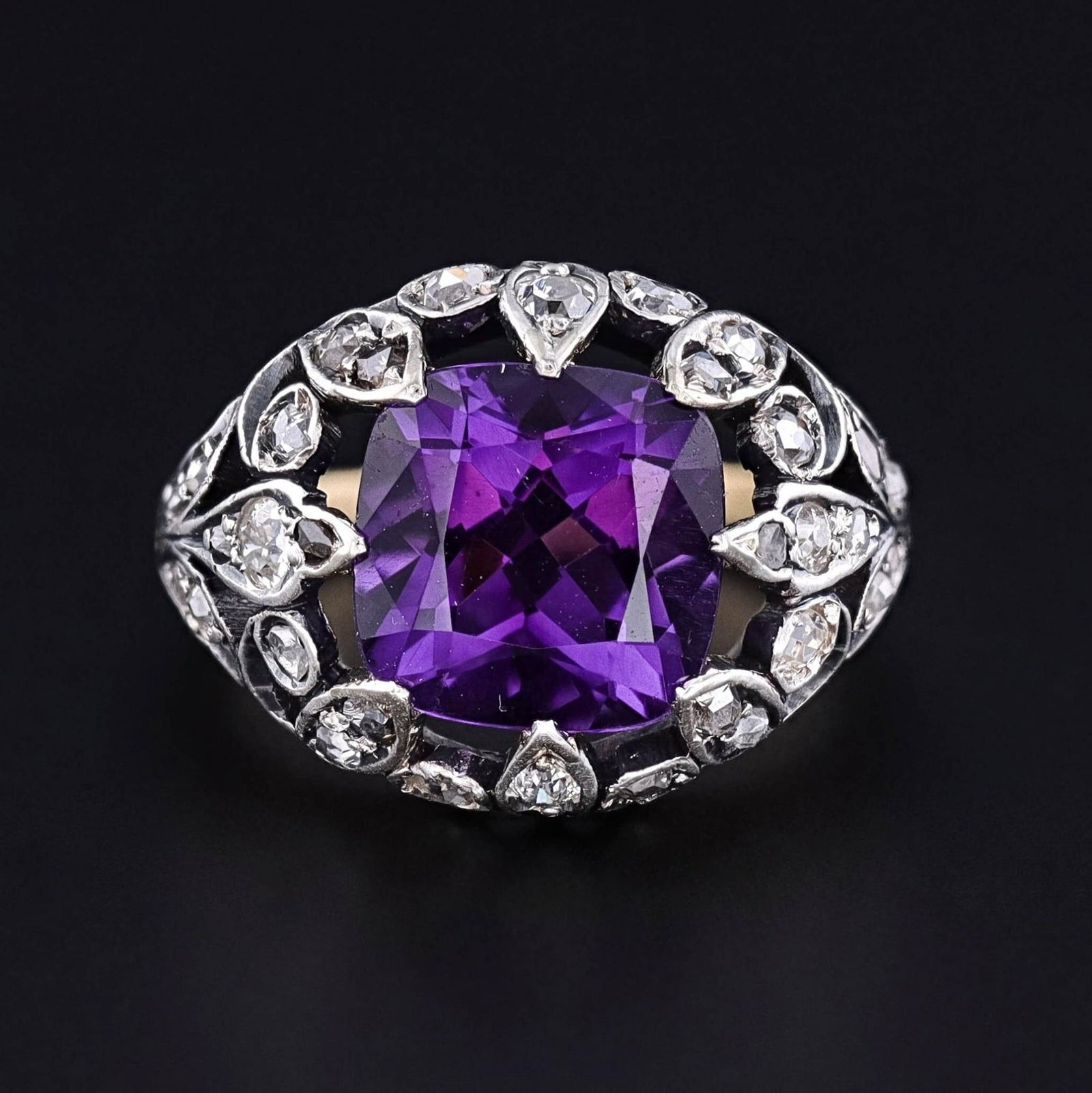 Antique Amethyst & Diamond Ring - Trademark Antiques
