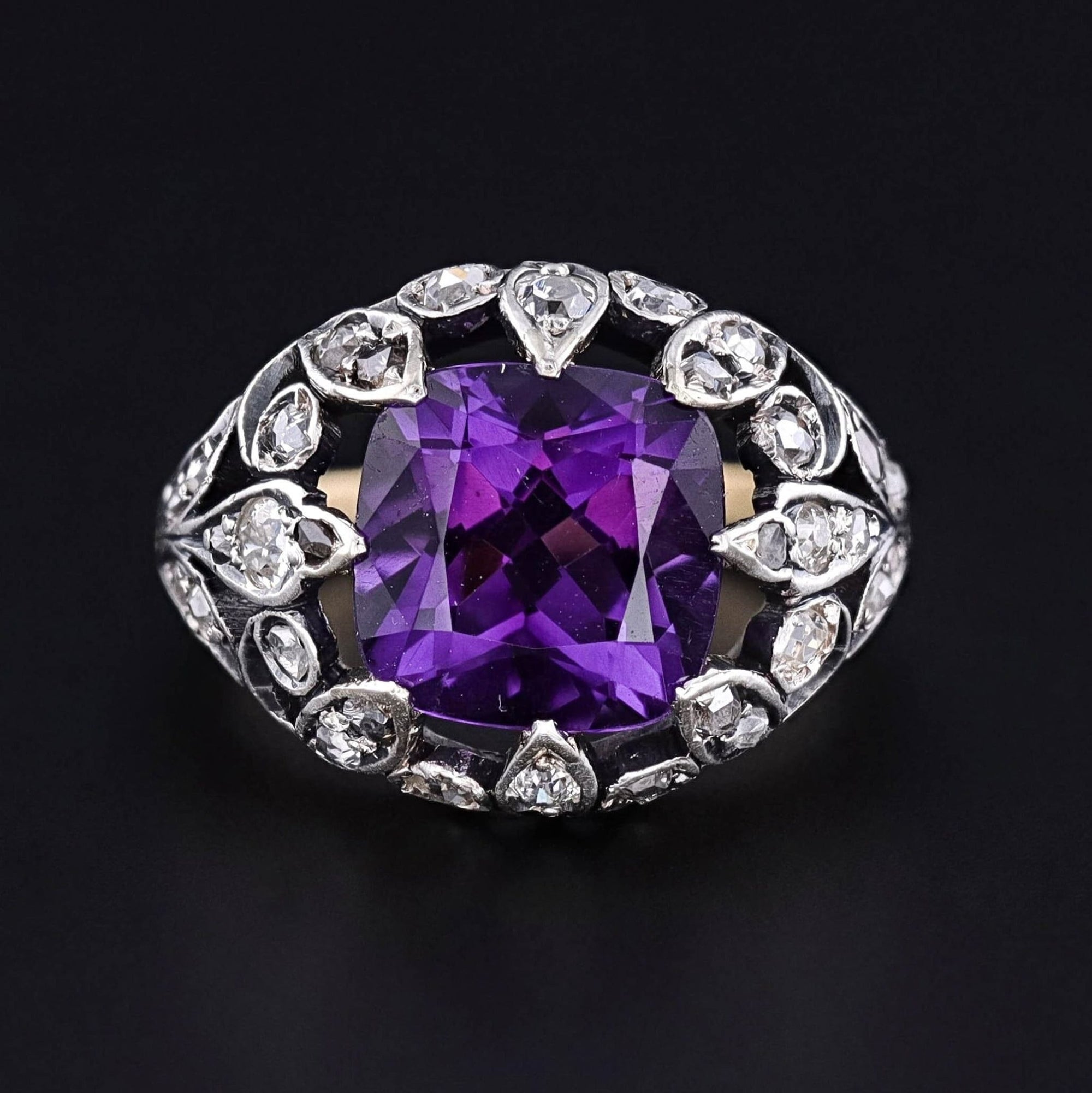 Antique Amethyst & Diamond Ring - Trademark Antiques