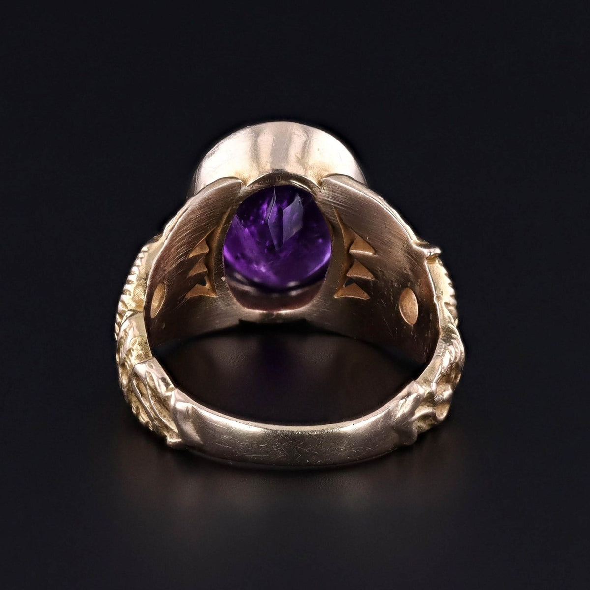 Antique Amethyst Dragon Ring of 10k Gold - Trademark Antiques