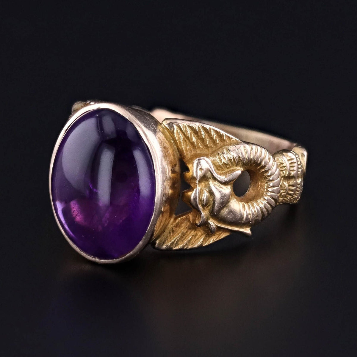 Antique Amethyst Dragon Ring of 10k Gold - Trademark Antiques