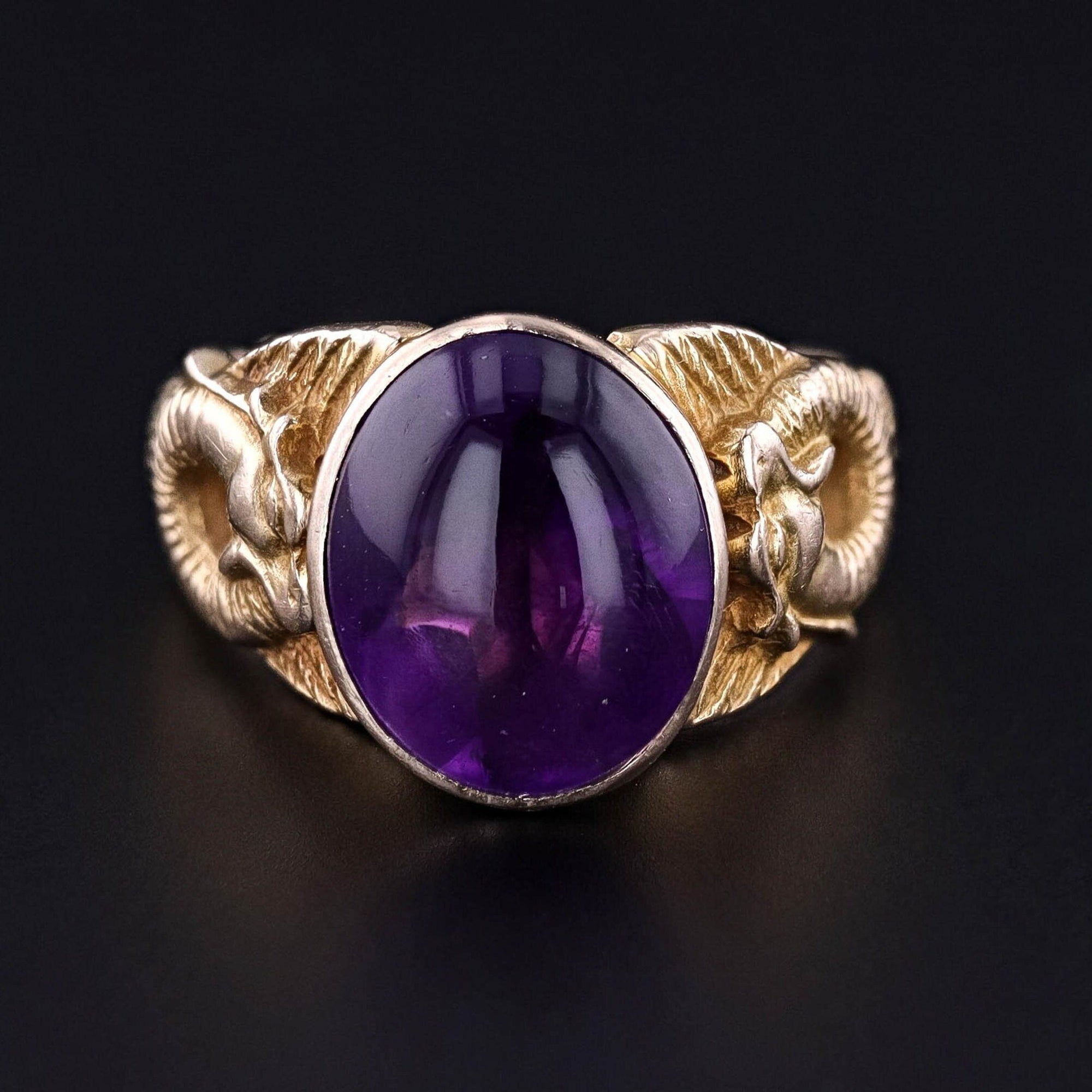 Antique Amethyst Dragon Ring of 10k Gold - Trademark Antiques