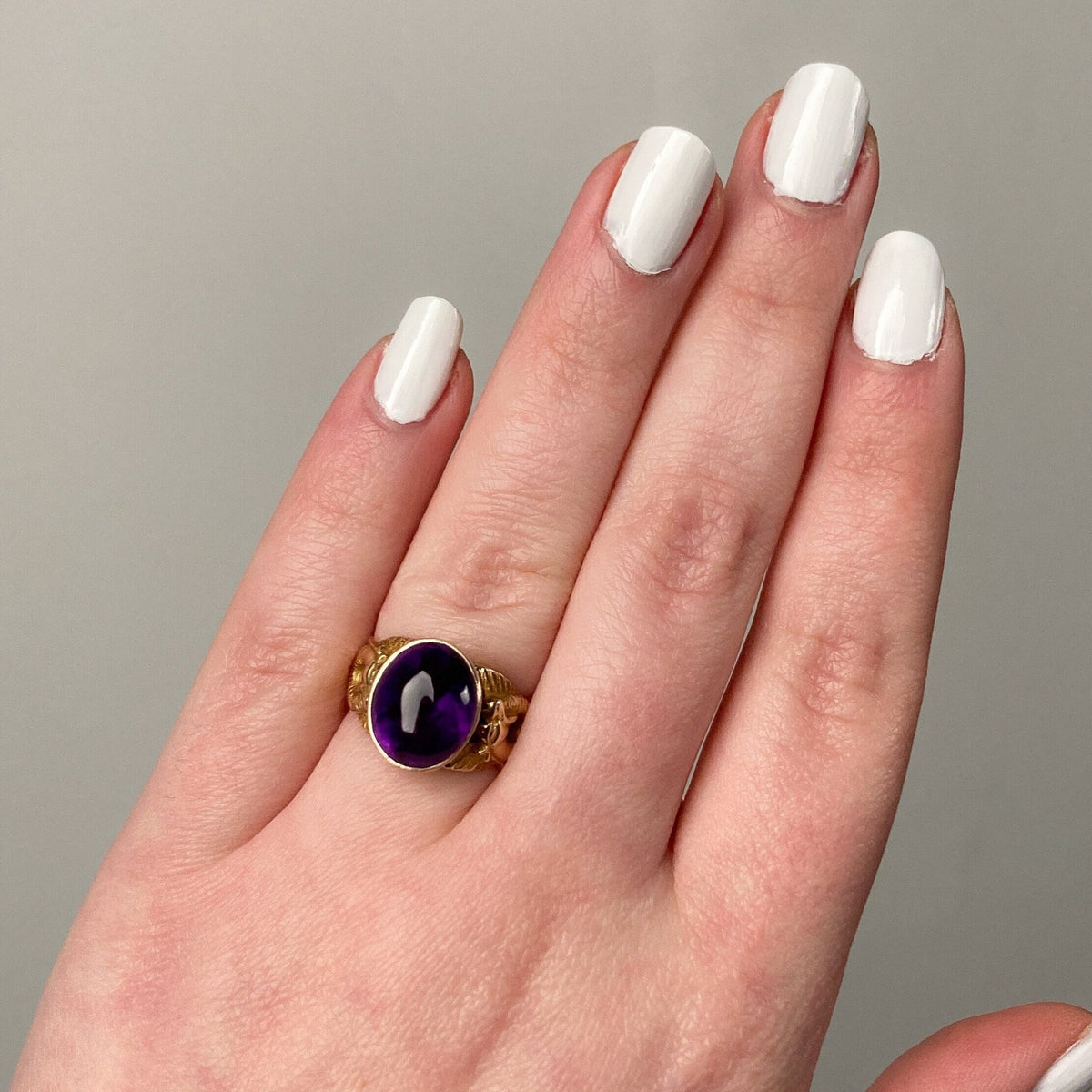 Antique Amethyst Dragon Ring of 10k Gold - Trademark Antiques