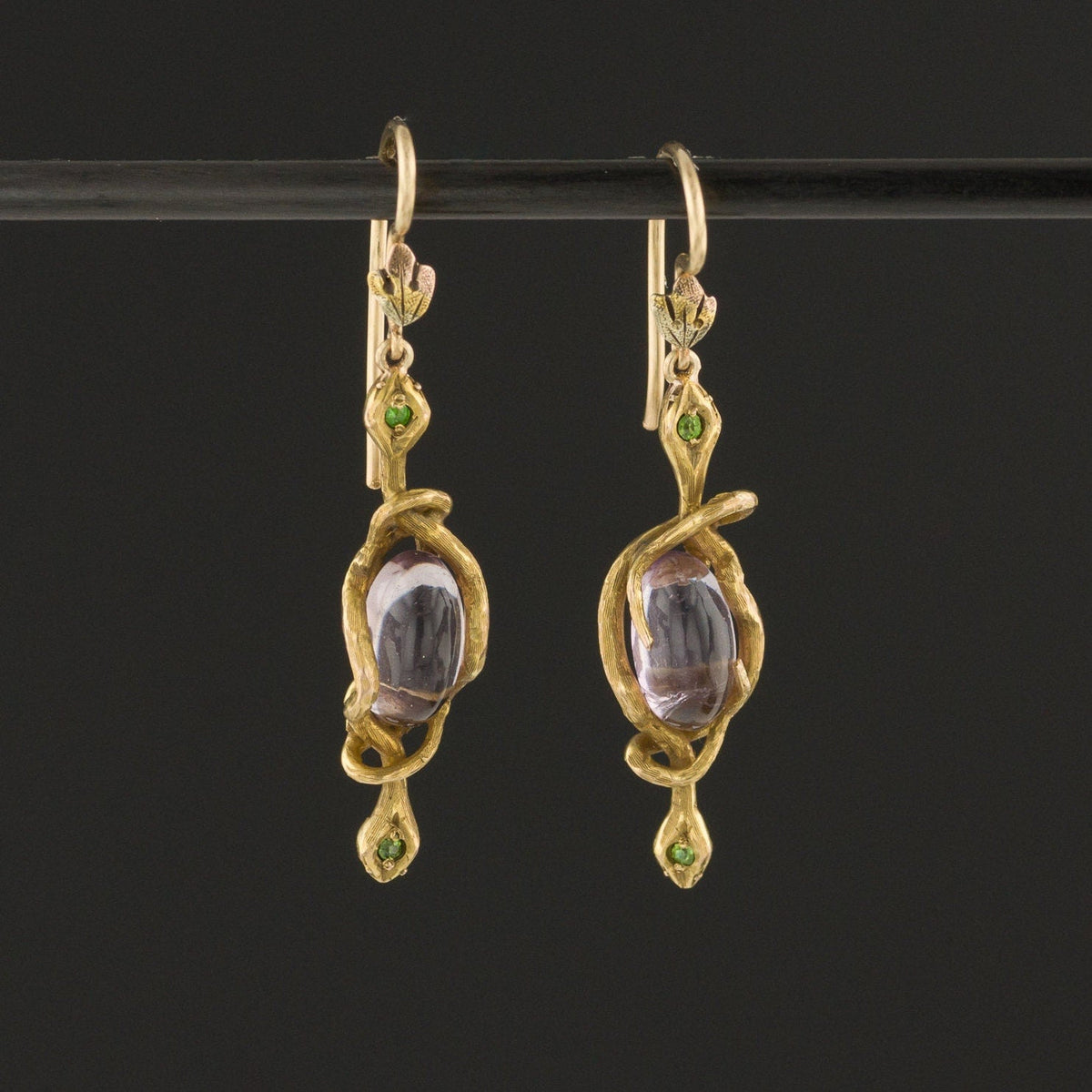 Antique Amethyst Snake Pendant of 14k Gold - Trademark Antiques