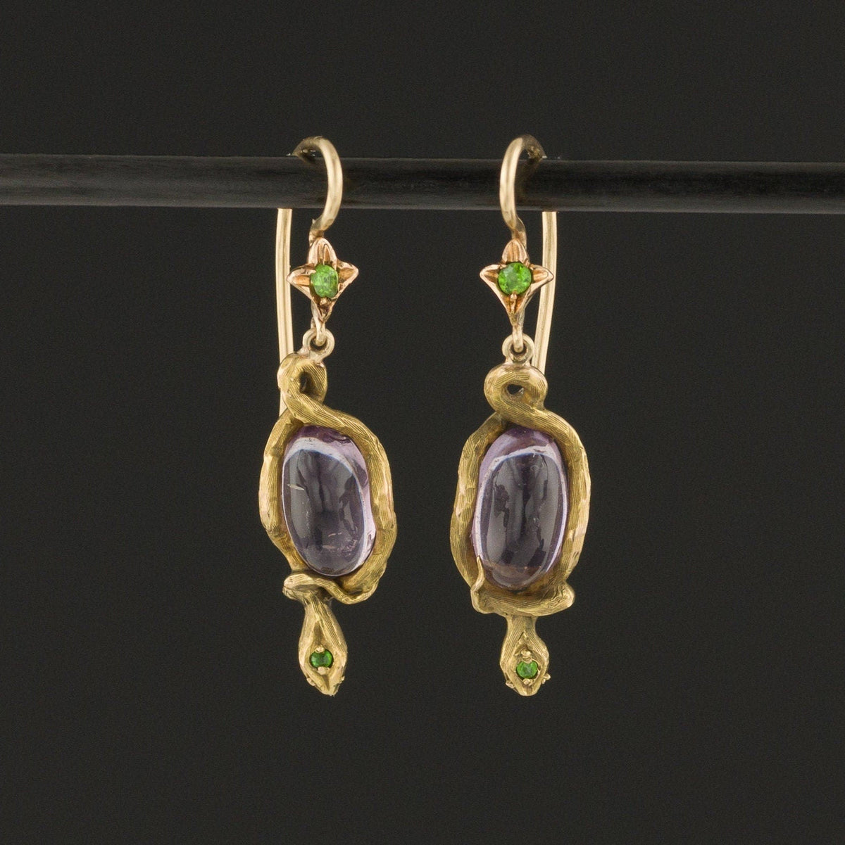 Antique Amethyst Snake Pendant of 14k Gold - Trademark Antiques