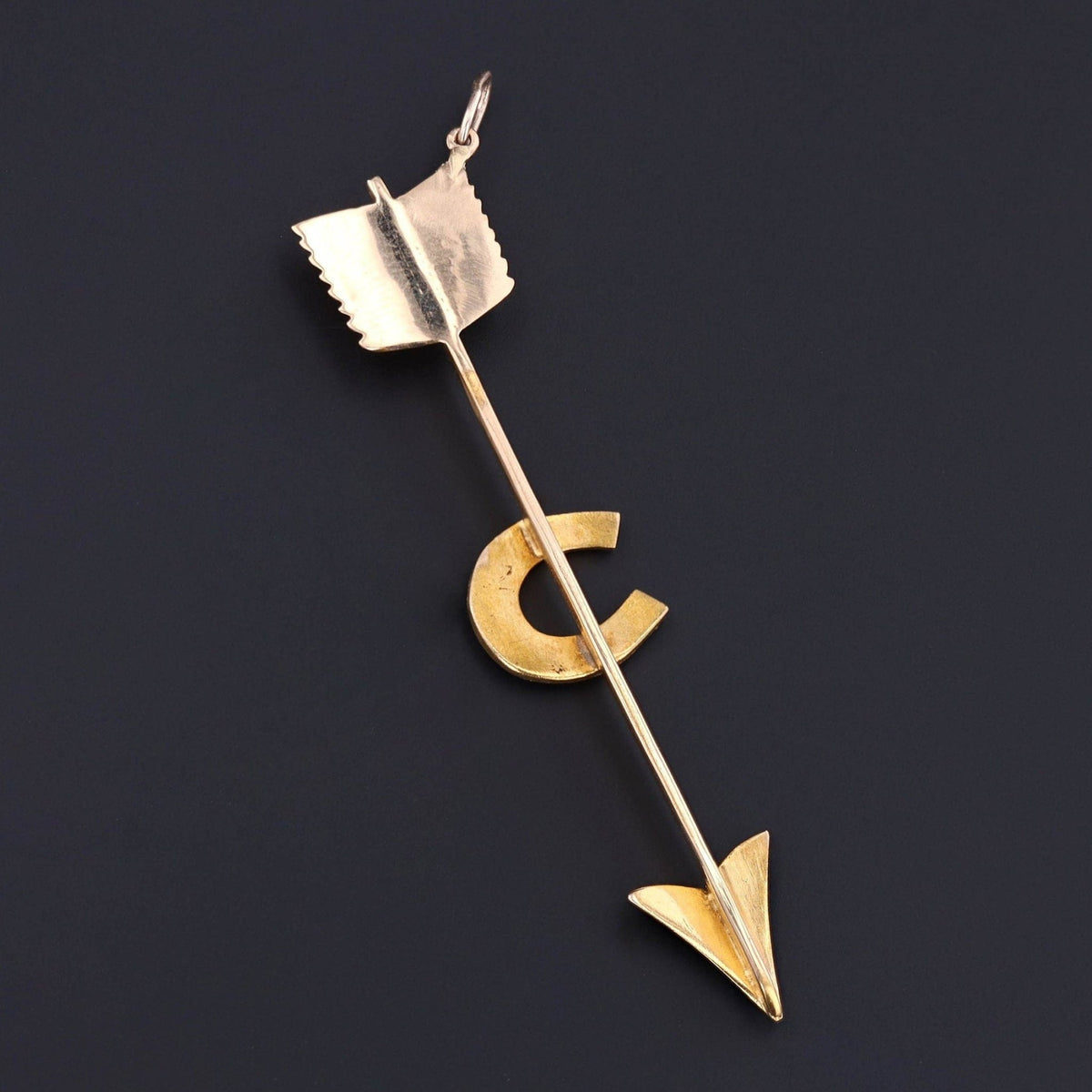 Antique Arrow Pendant | 14k Gold and Pearl Pendant - Trademark Antiques