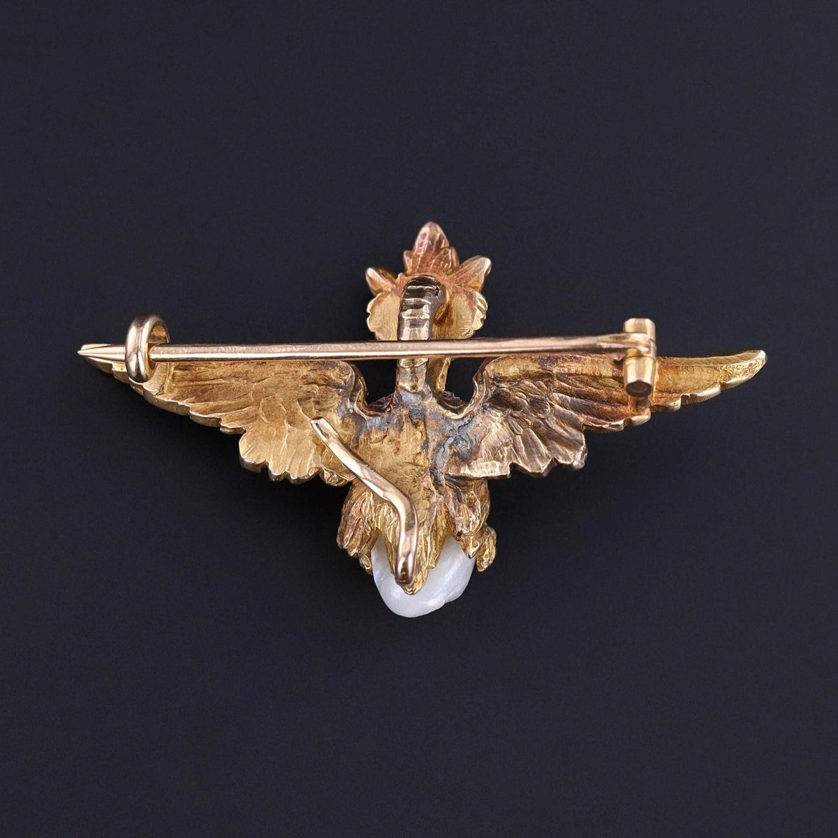 Antique Art Nouveau Griffin Brooch of 18k Gold - Trademark Antiques