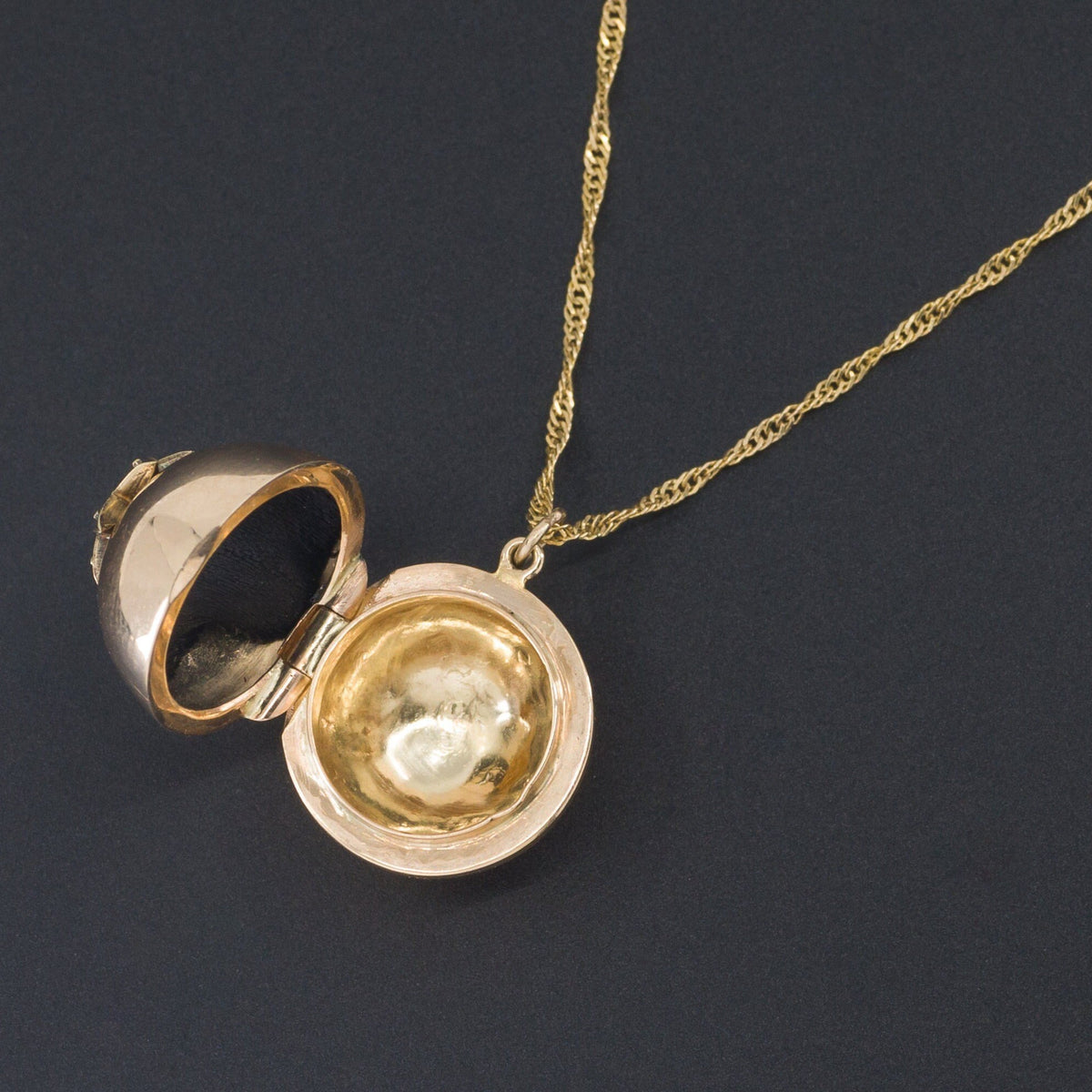 Antique Ball Locket | Antique Diamond &amp; Ruby Locket - Trademark Antiques