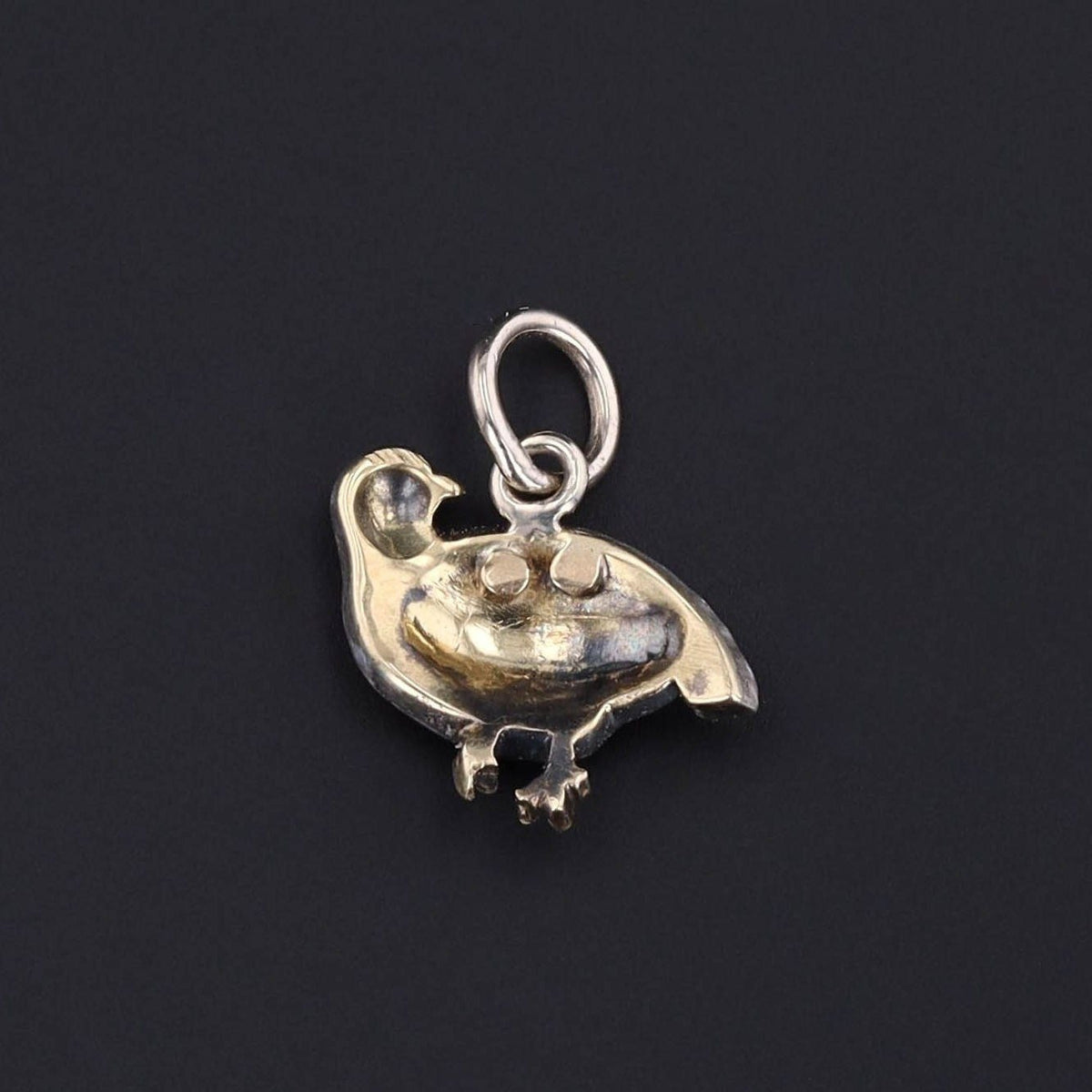 Antique Bird Charm of Silver Topped Gold - Trademark Antiques