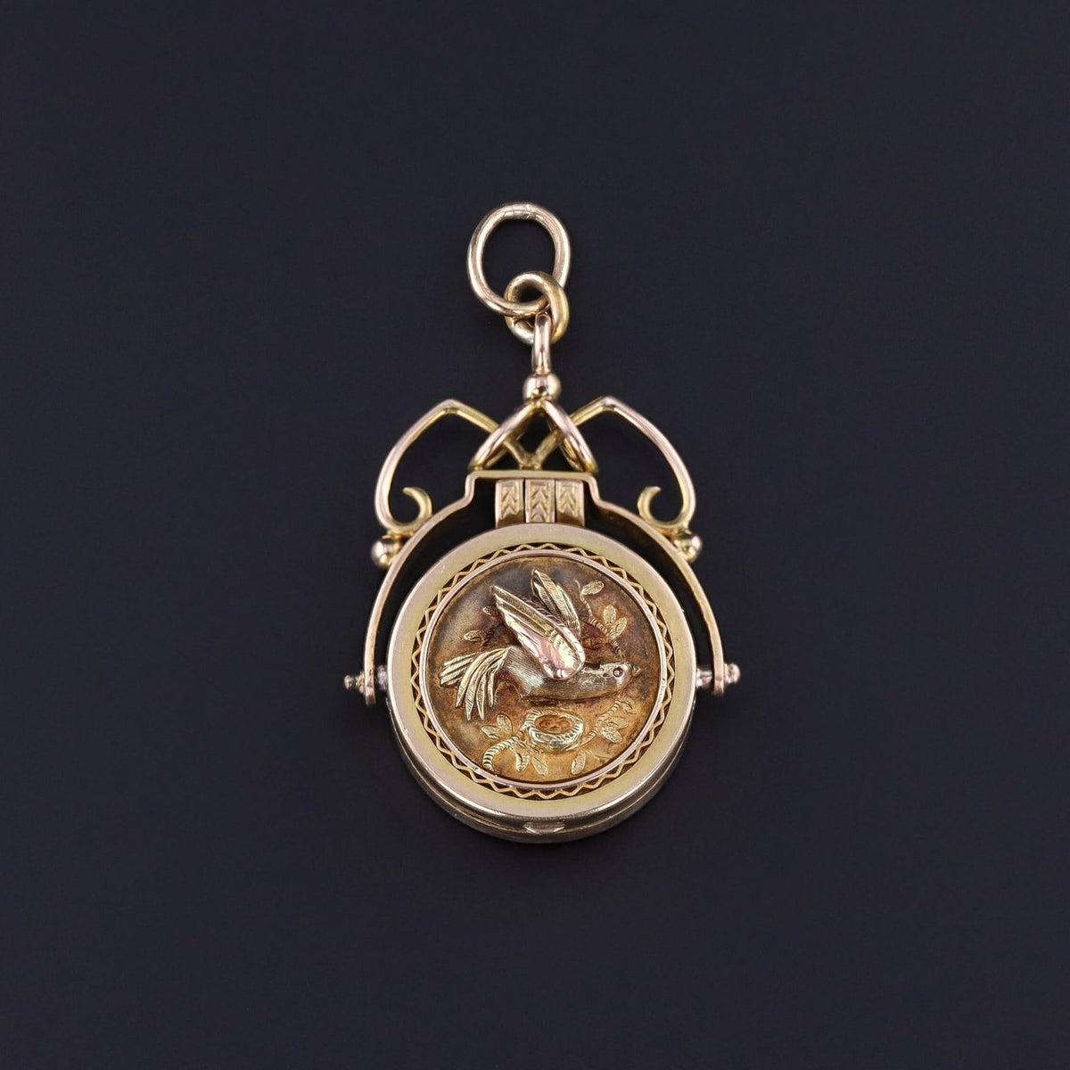 Antique Bird Locket of 14k Gold - Trademark Antiques