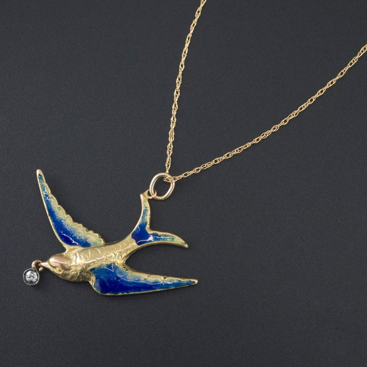Antique Bird Pendant | Enamel Bird Pendant - Trademark Antiques