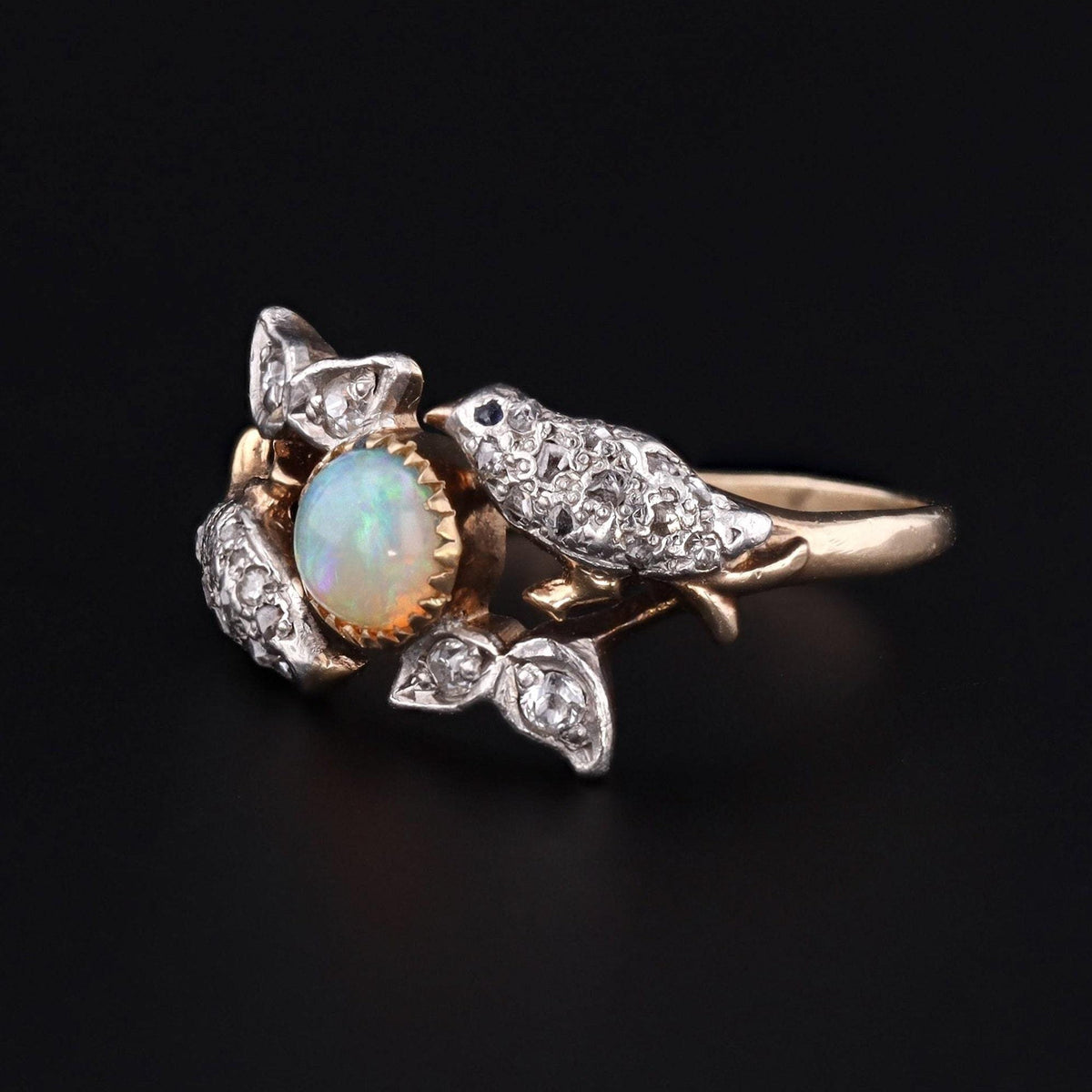Antique Bird Ring | Opal &amp; Diamond Bird Ring - Trademark Antiques