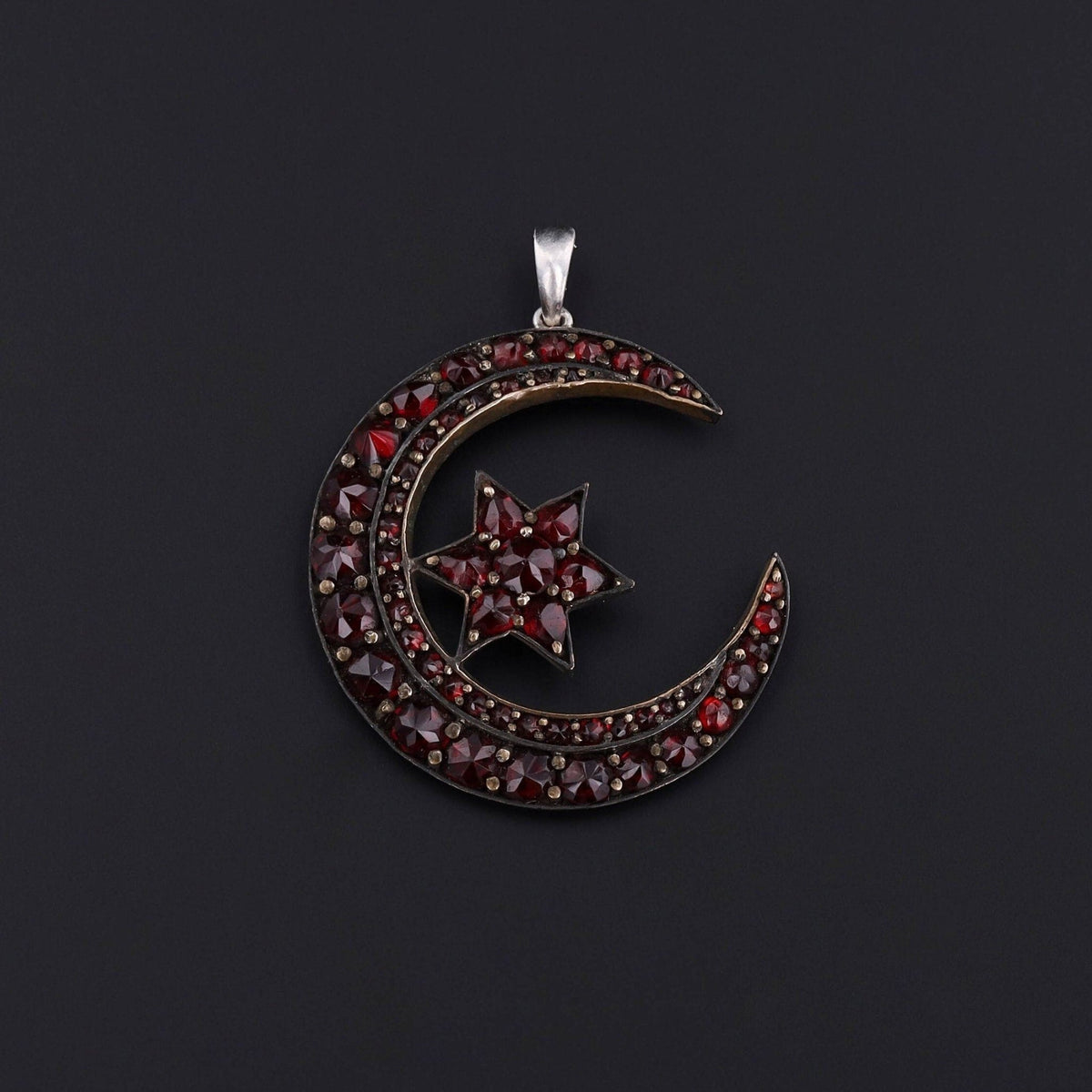 Antique Bohemian Garnet Pin Conversion Pendant - Trademark Antiques