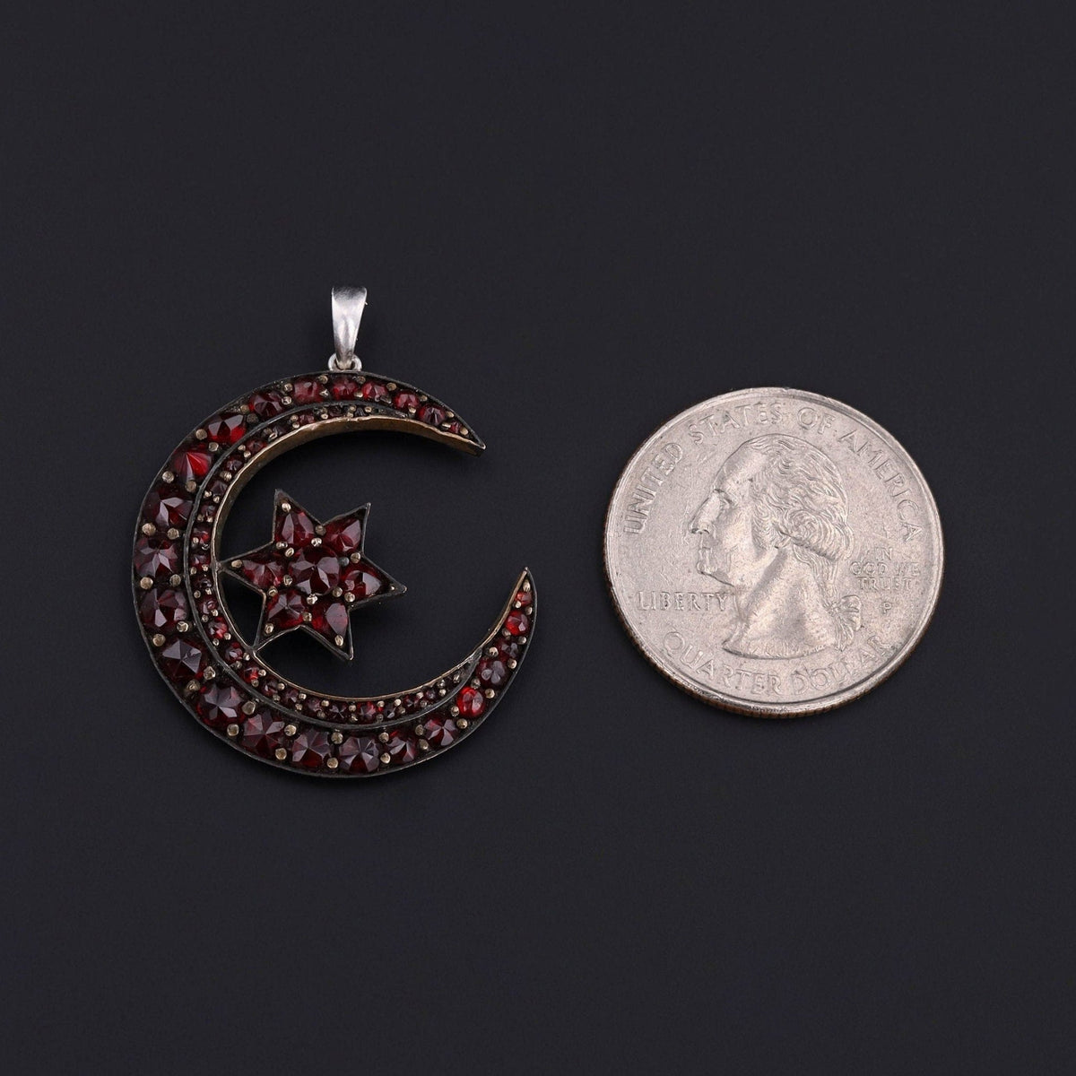 Antique Bohemian Garnet Pin Conversion Pendant - Trademark Antiques