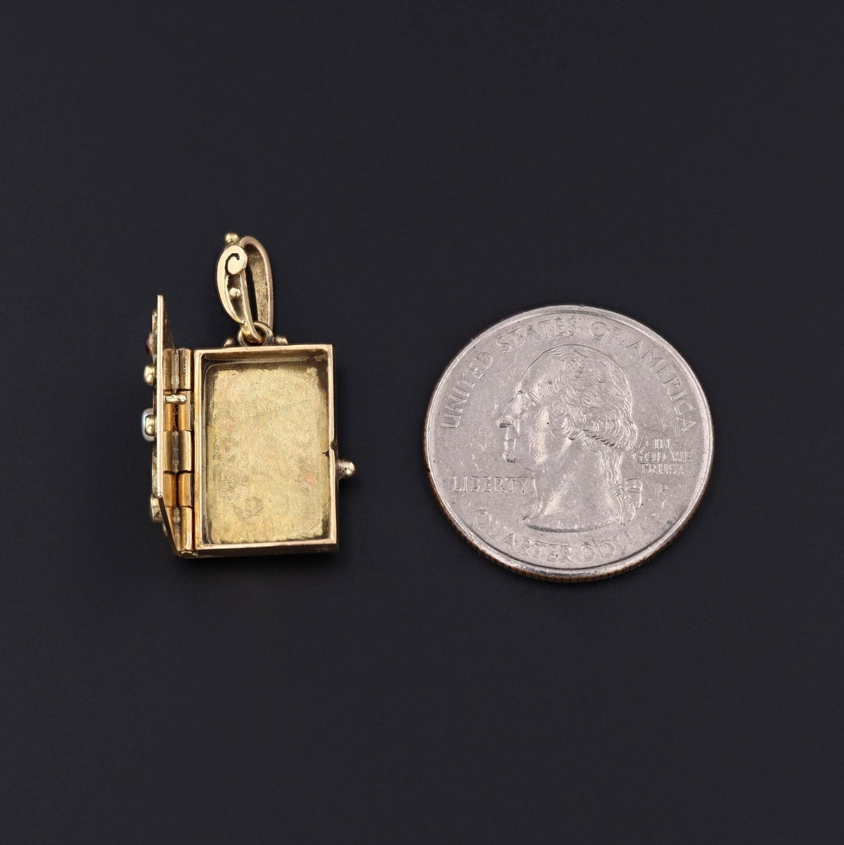Antique Book Locket of 14k Gold - Trademark Antiques
