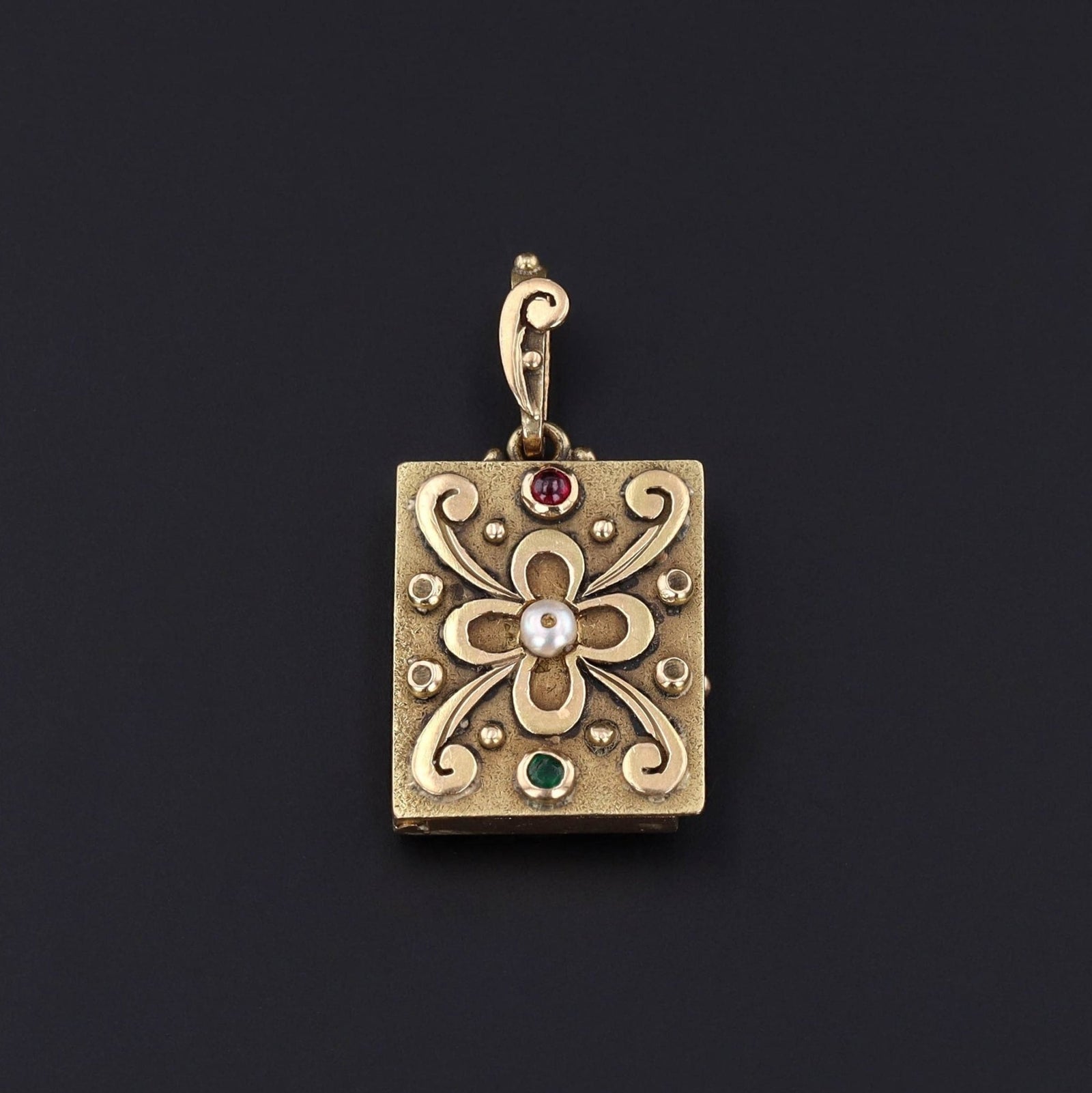 Antique Book Locket of 14k Gold - Trademark Antiques