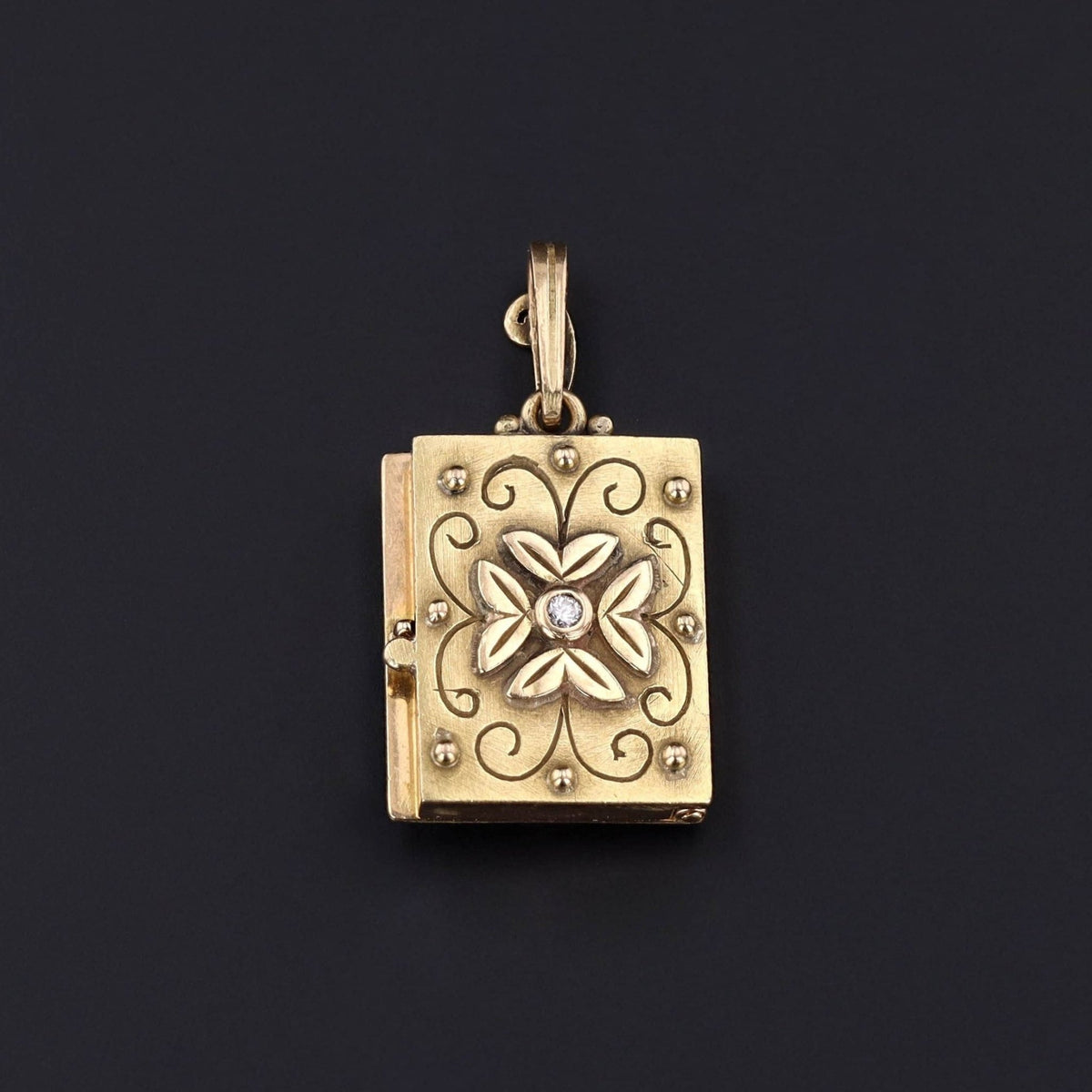 Antique Book Locket of 14k Gold - Trademark Antiques