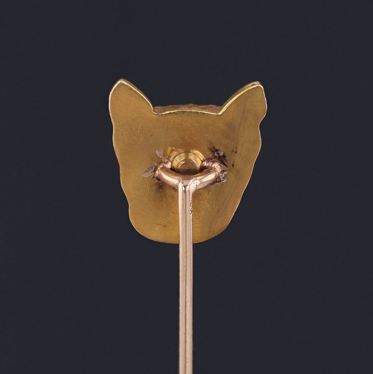 Antique Boston Terrier Dog Stickpin of 14k Gold - Trademark Antiques