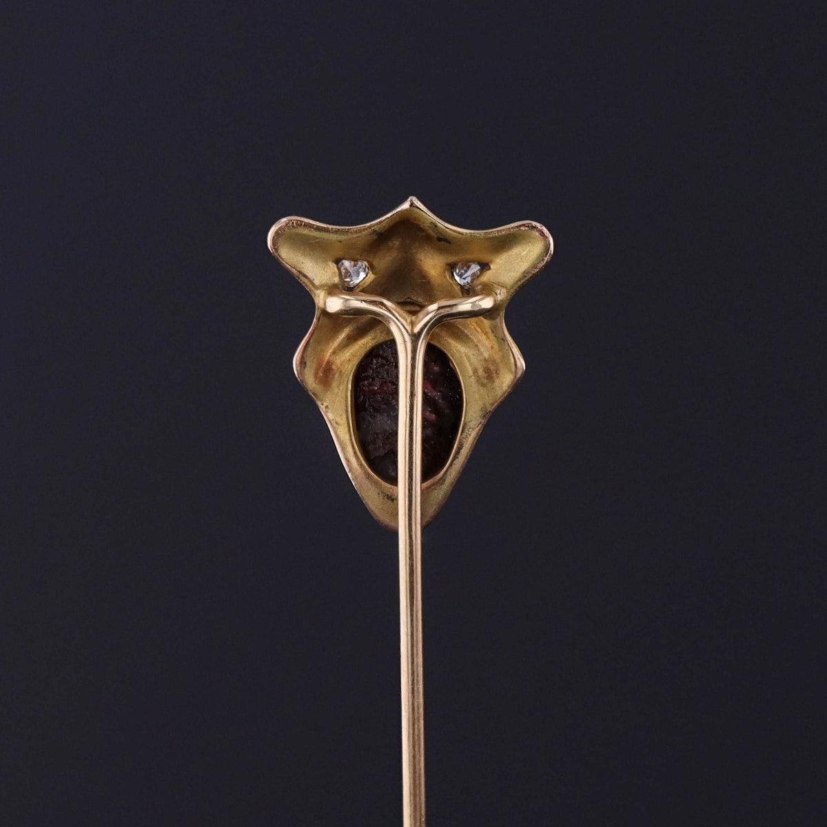 Antique Boulder Opal Gargoyle Stick Pin of 14k Gold - Trademark Antiques