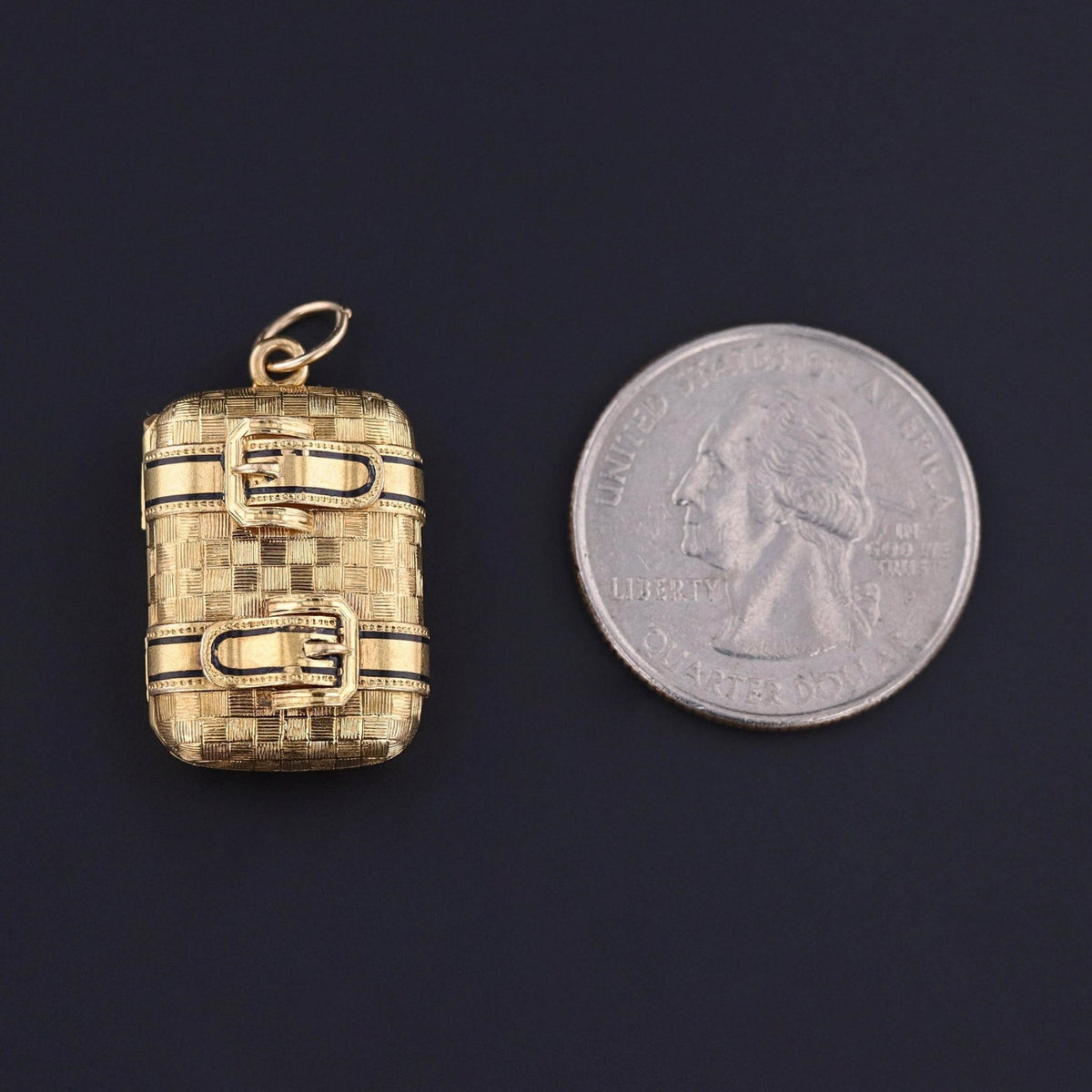 Antique Buckle Suitcase Locket of 18k Gold - Trademark Antiques