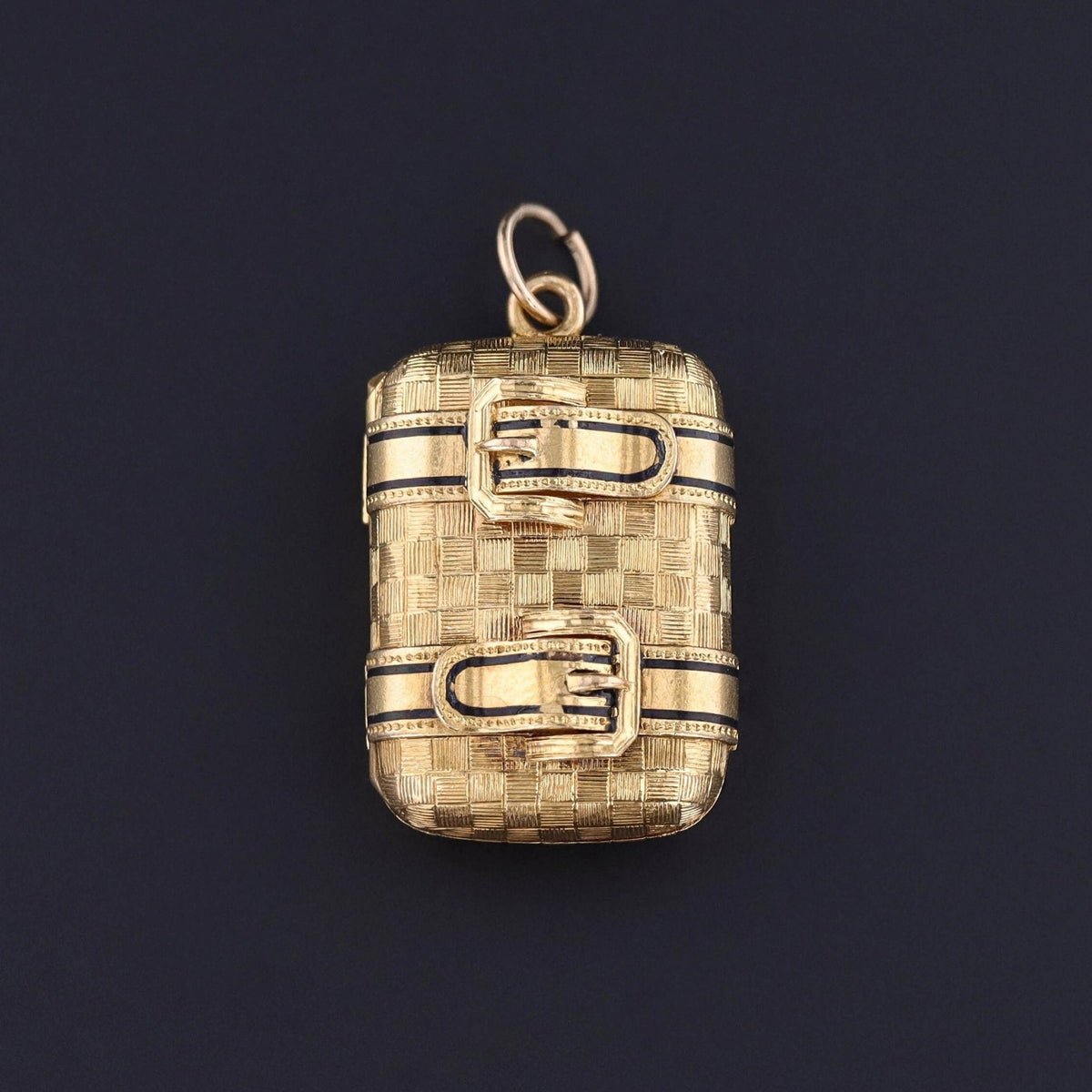 Antique Buckle Suitcase Locket of 18k Gold - Trademark Antiques