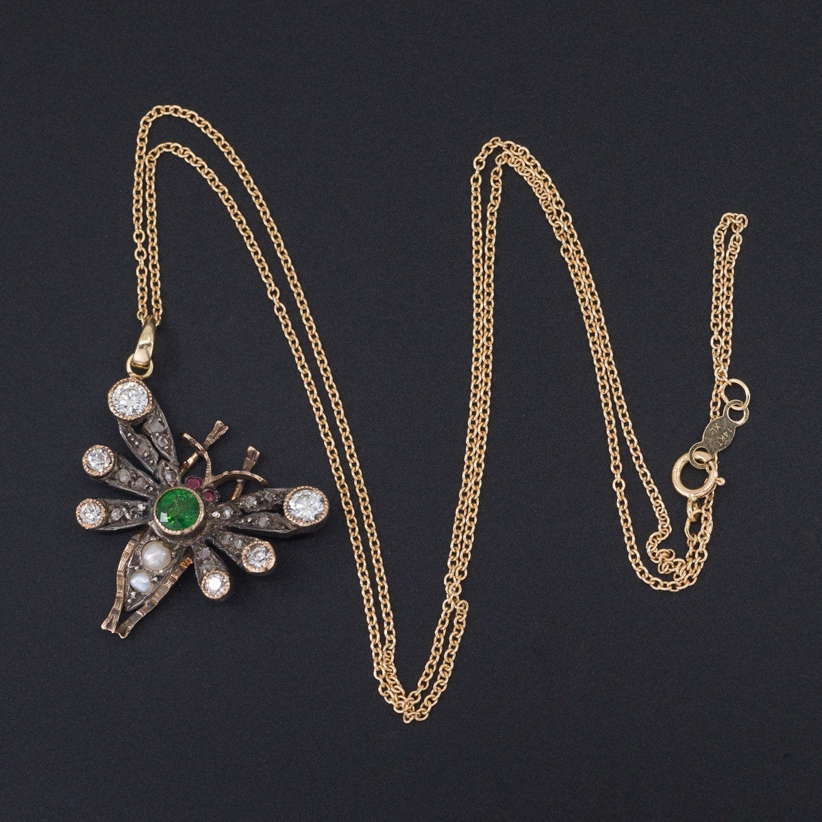 Antique Butterfly or Insect Pendant | Diamond Butterfly - Trademark Antiques