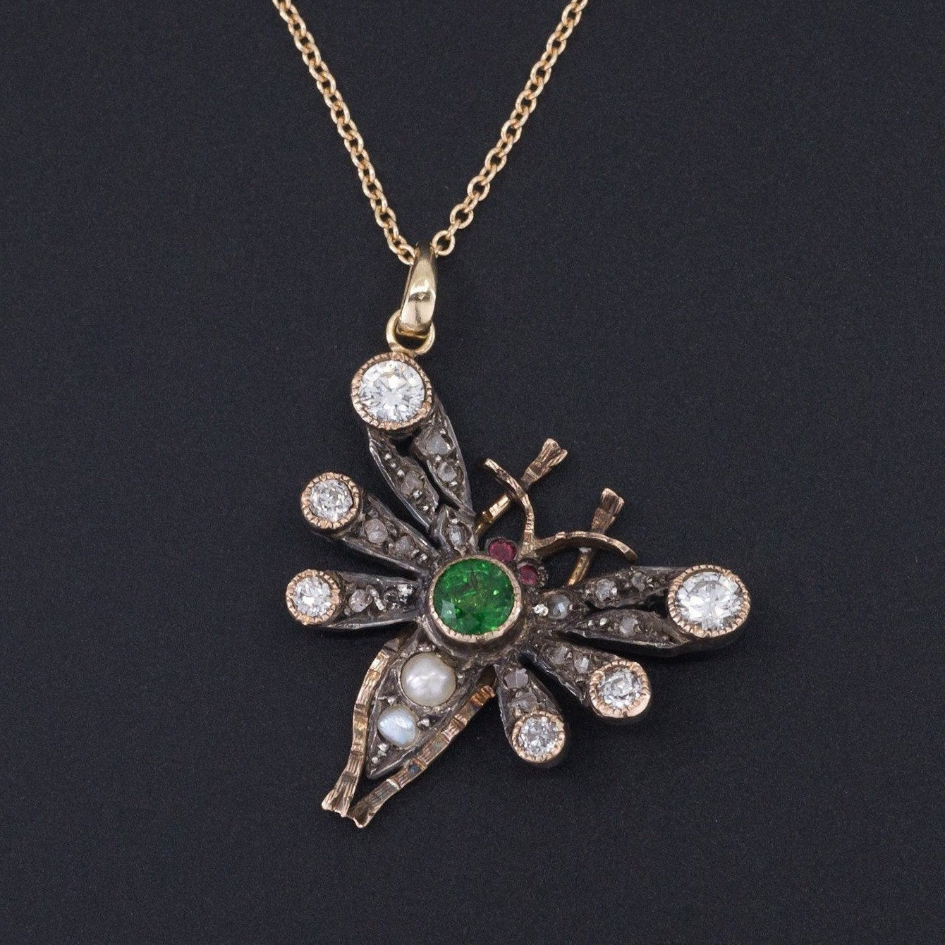 Antique Butterfly or Insect Pendant | Diamond Butterfly - Trademark Antiques