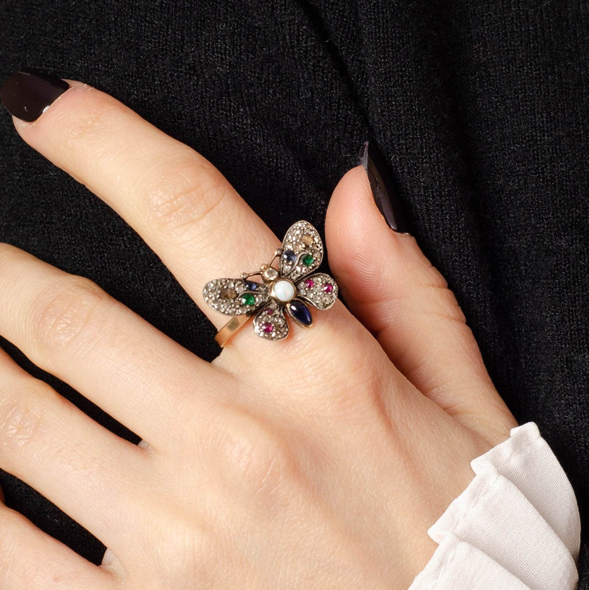 Antique Butterfly Ring | Gemstone Butterfly Ring - Trademark Antiques
