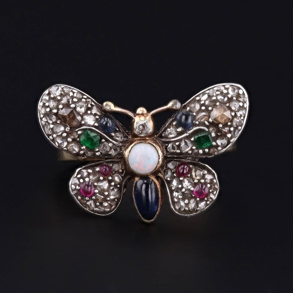 Antique Butterfly Ring | Gemstone Butterfly Ring - Trademark Antiques