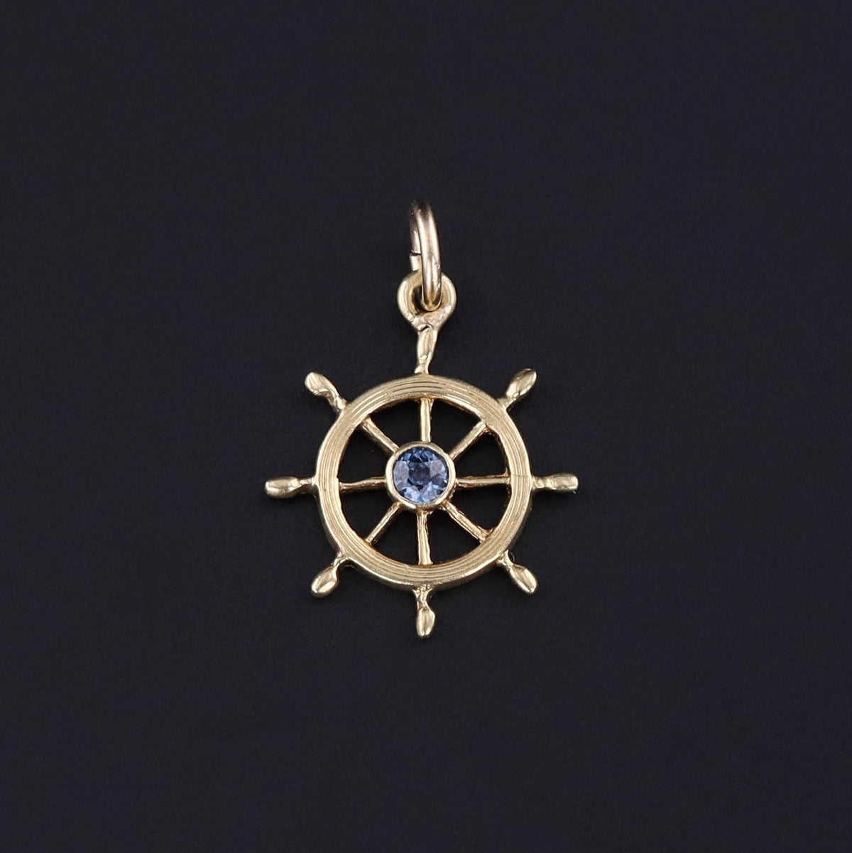 Antique Captain's Wheel Charm of 14k Gold - Trademark Antiques