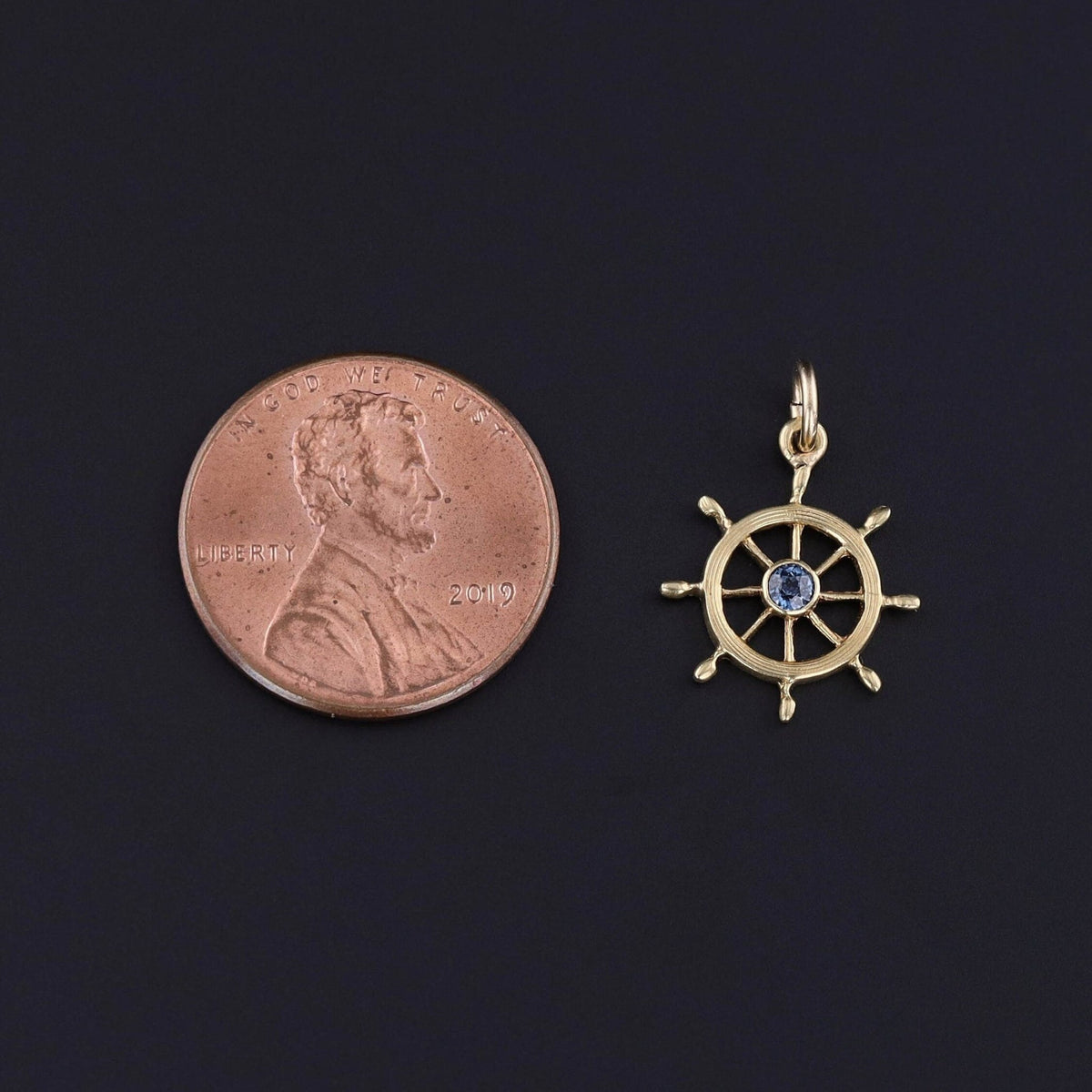 Antique Captain's Wheel Charm of 14k Gold - Trademark Antiques