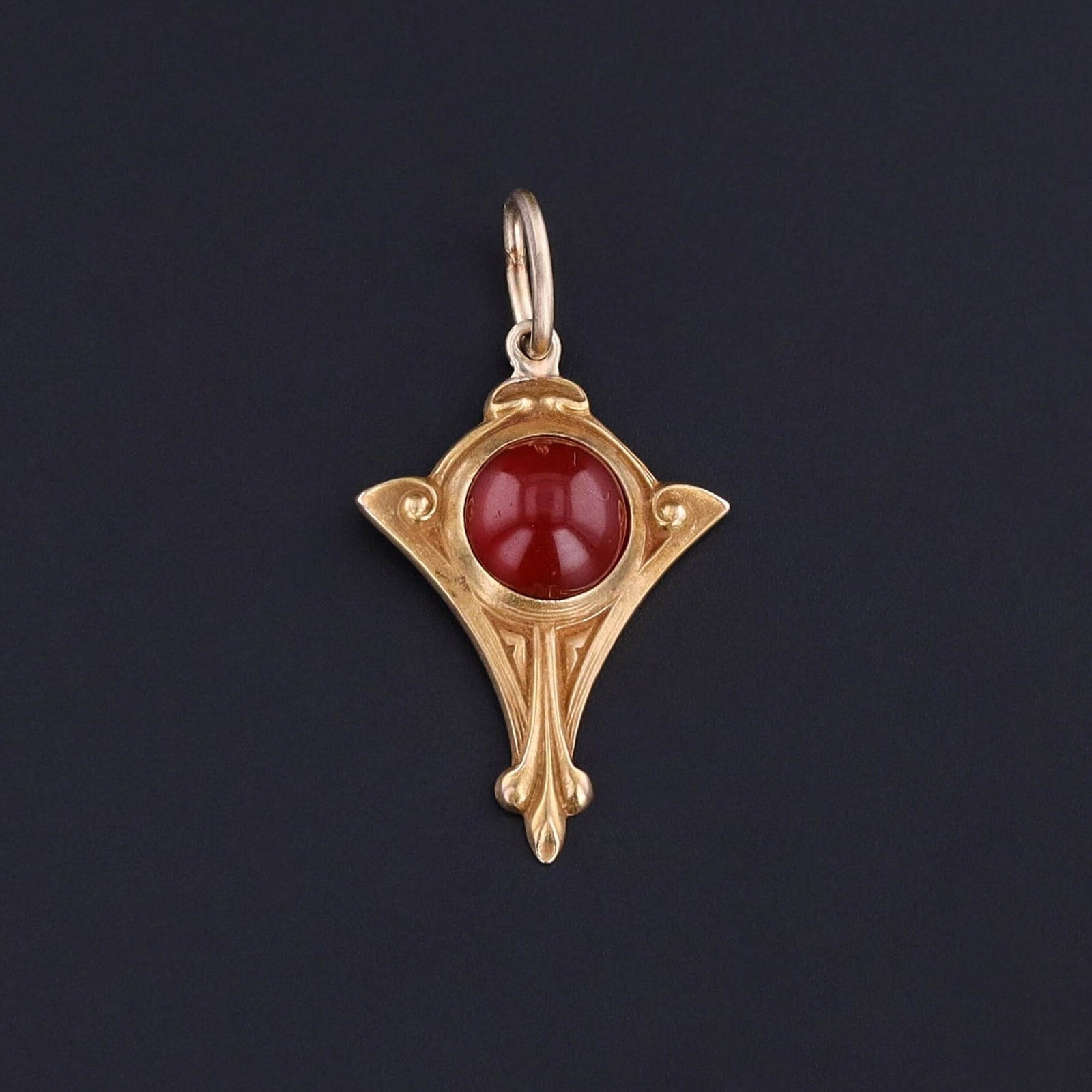 Antique Carnelian Charm of 14k Gold - Trademark Antiques