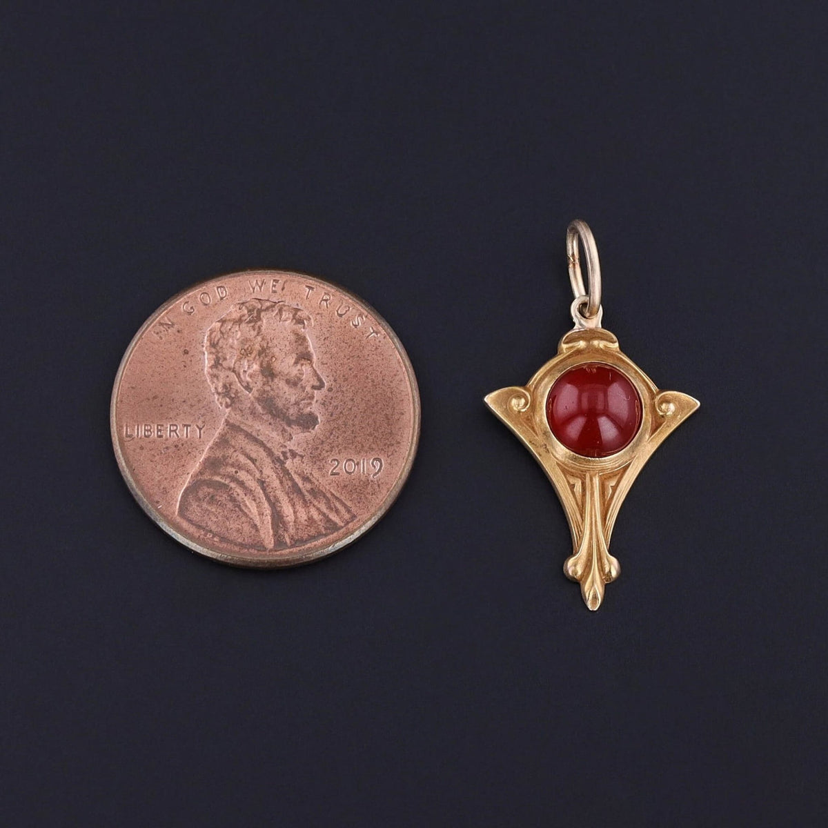 Antique Carnelian Charm of 14k Gold - Trademark Antiques