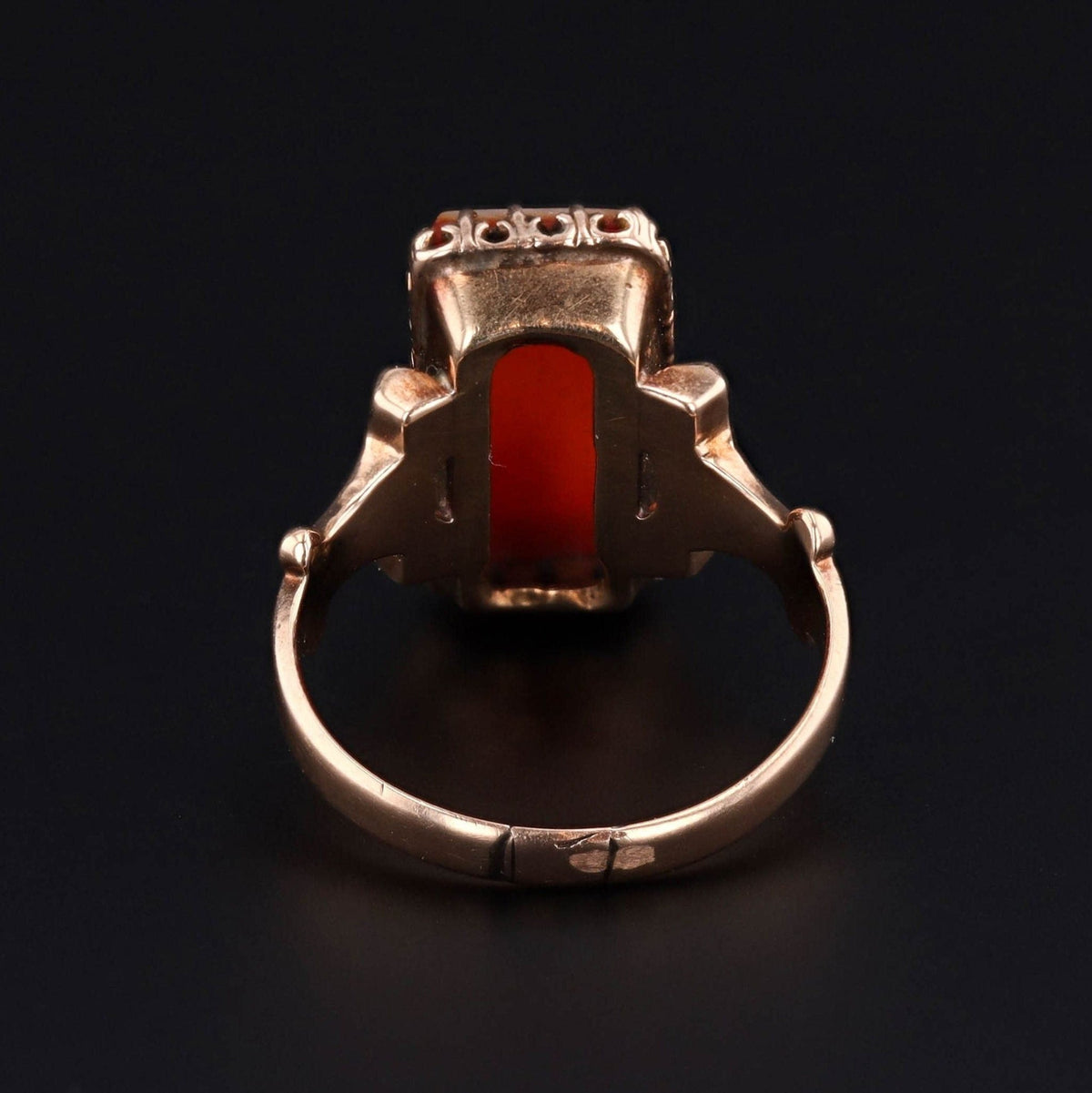 Antique Carved Shell Cameo Ring of 14k Gold - Trademark Antiques