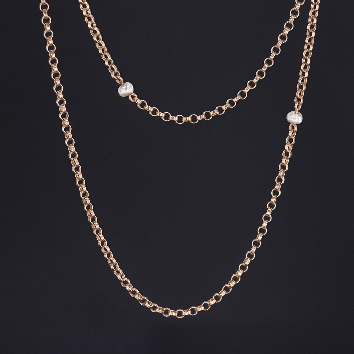 Antique Chain | 9ct Gold Rolo Link Chain - Trademark Antiques