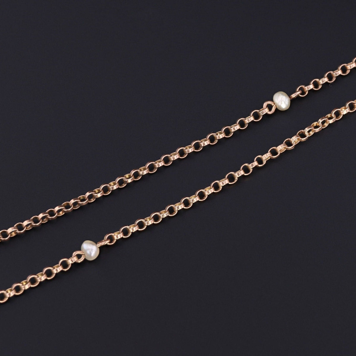Antique Chain | 9ct Gold Rolo Link Chain - Trademark Antiques
