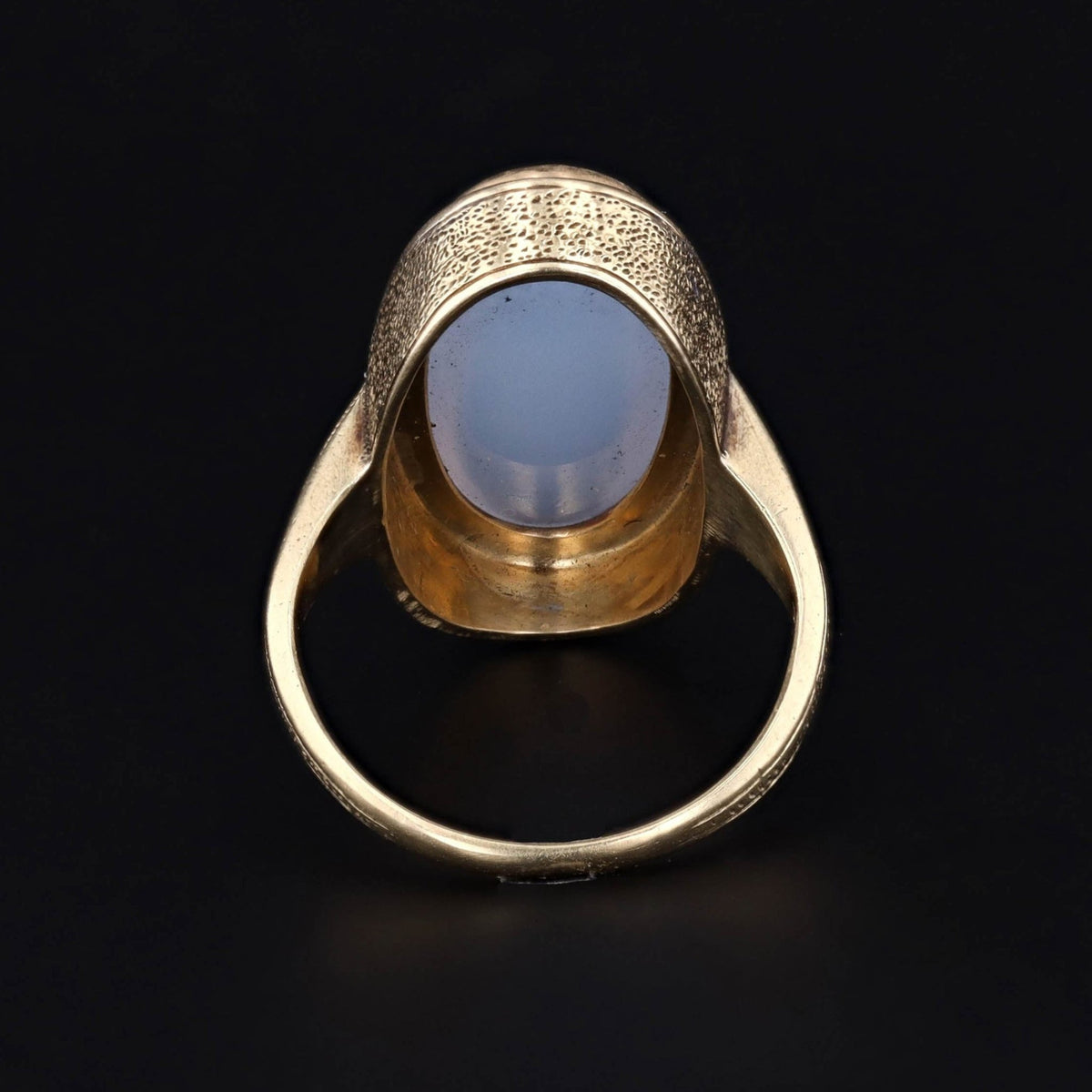 Antique Chalcedony and Enamel Ring of 14k Gold - Trademark Antiques