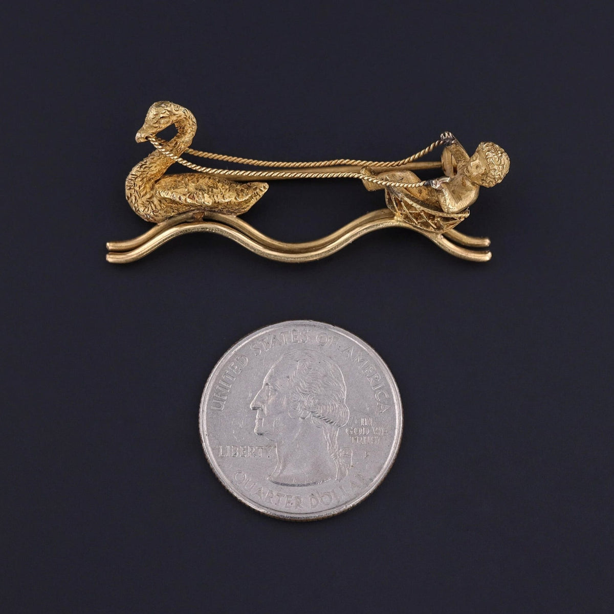 Antique Chariot Brooch of 18k Gold - Trademark Antiques