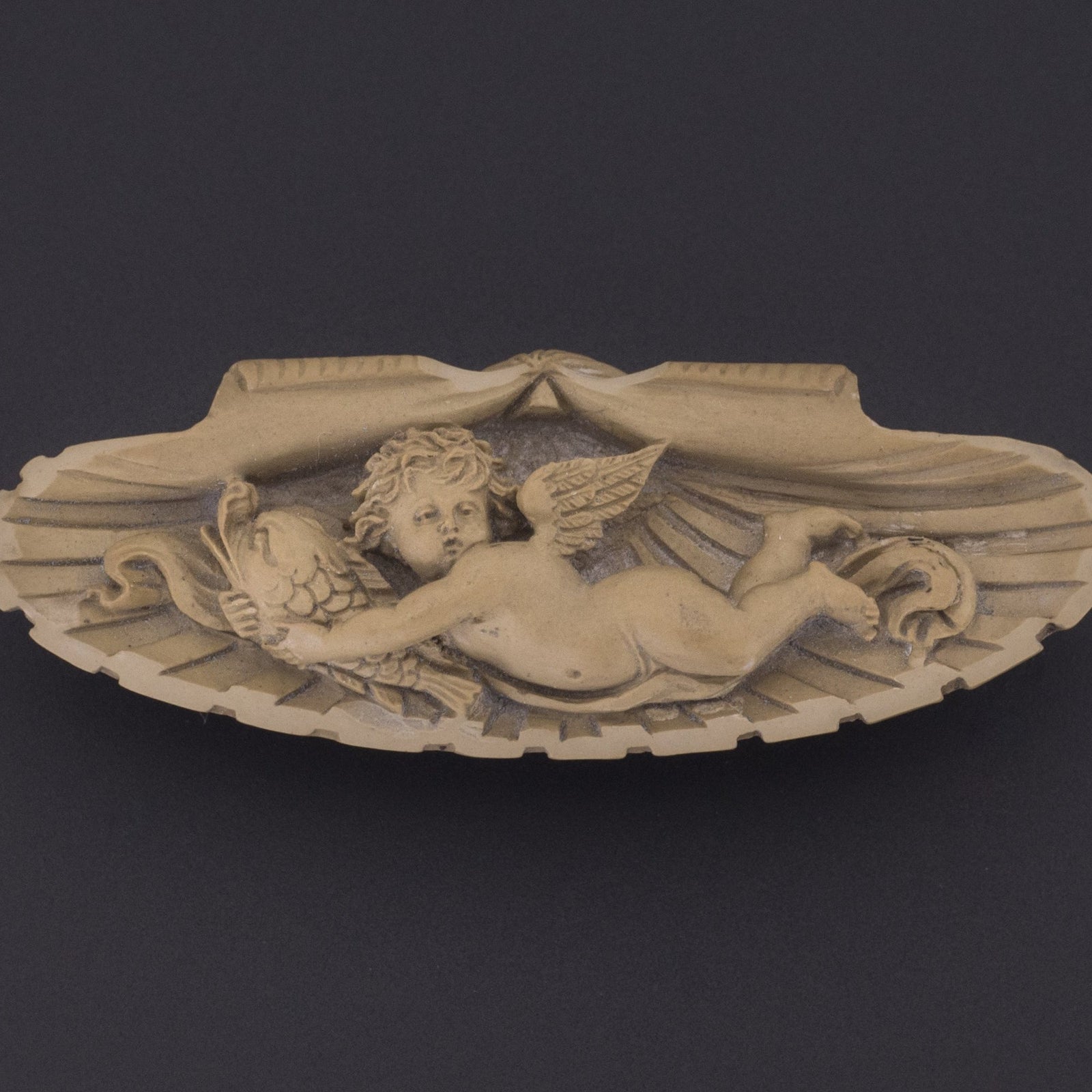 Antique Cherub Brooch | Lava Cameo Brooch - Trademark Antiques