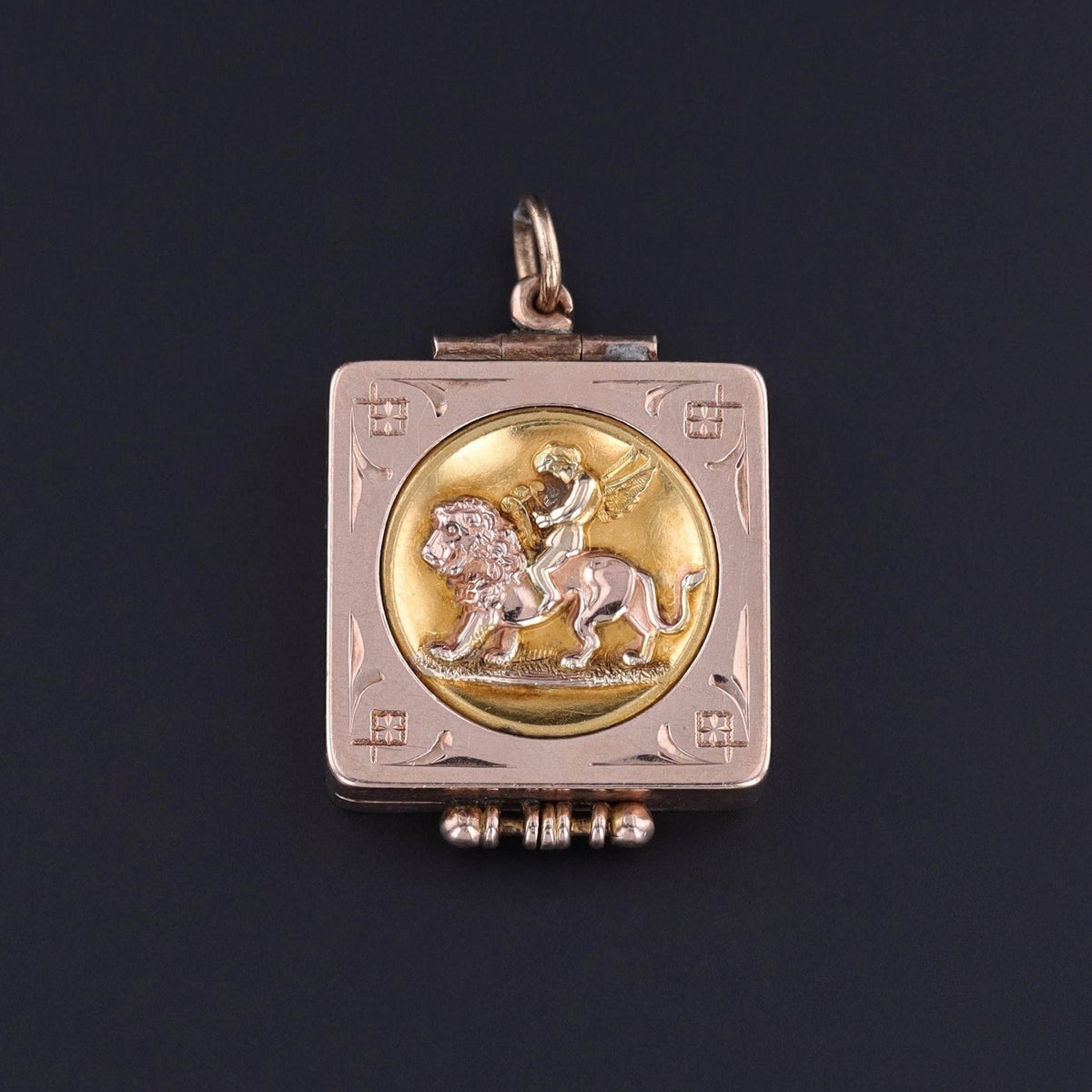 Antique Cherub Locket of 9ct Gold - Trademark Antiques