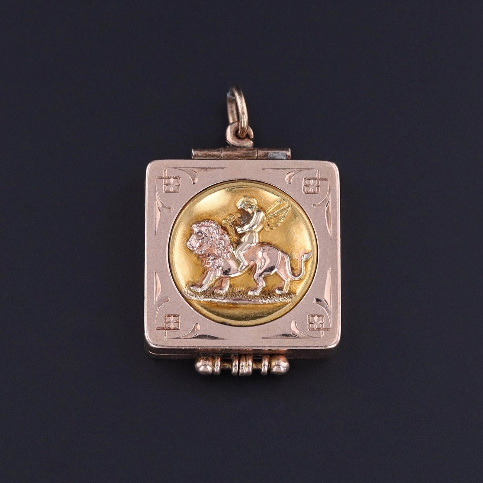 Antique Cherub Locket of 9ct Gold - Trademark Antiques
